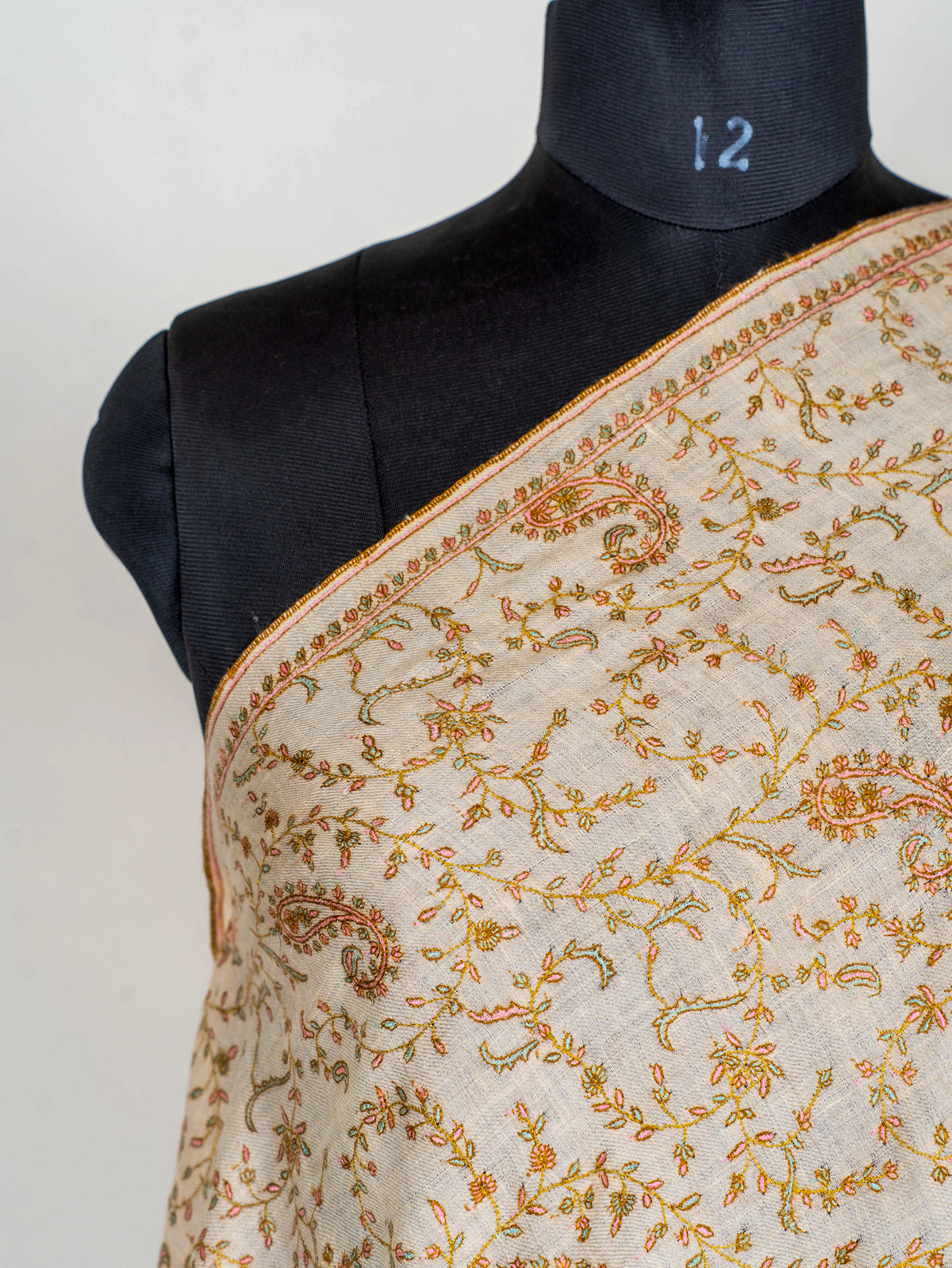 Pure Pashmina Shawl Embroidered with Pure Silk Threads