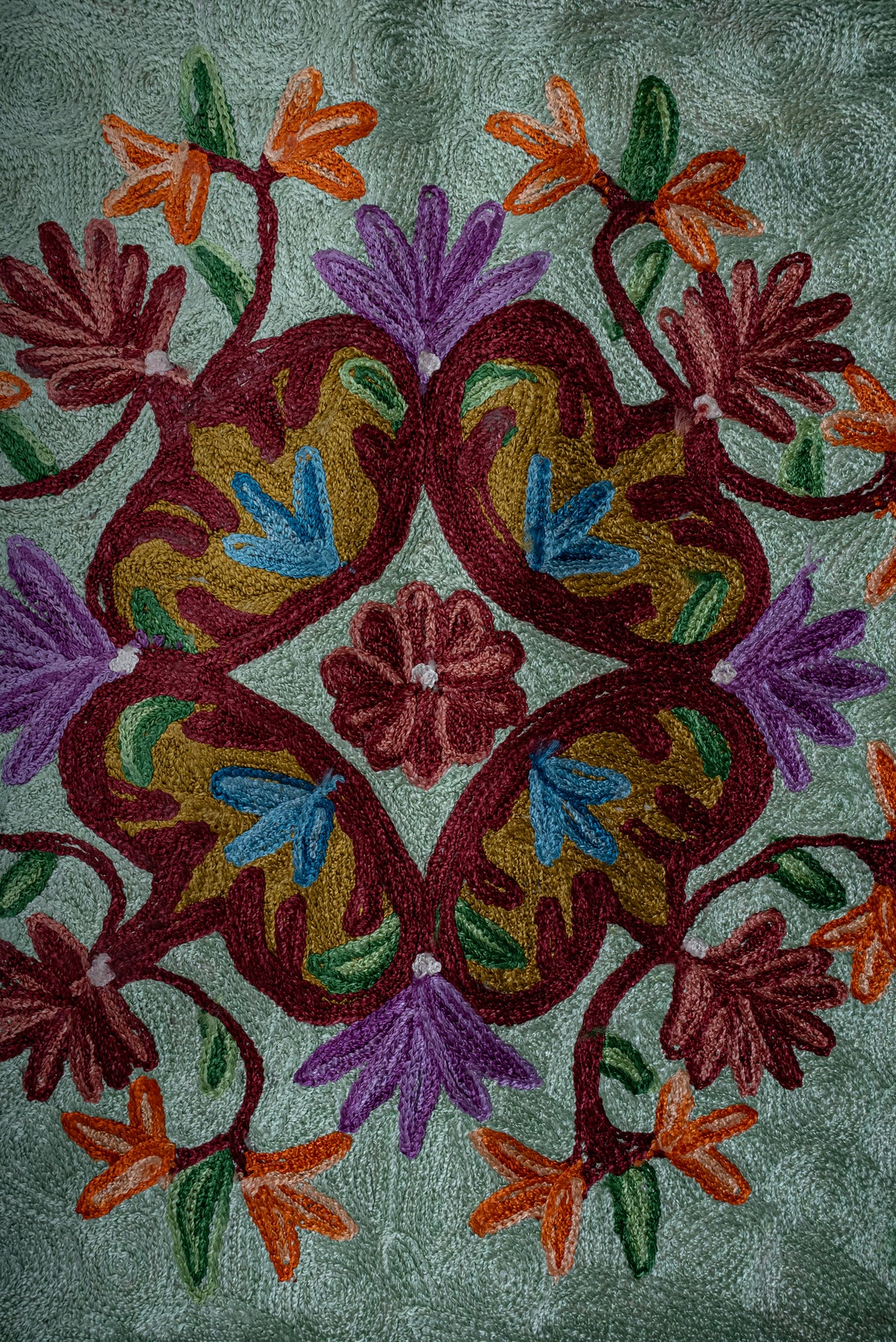 Imperial Arch Blossom: Hand Embroidered Jainimaz (Prayer Mat)