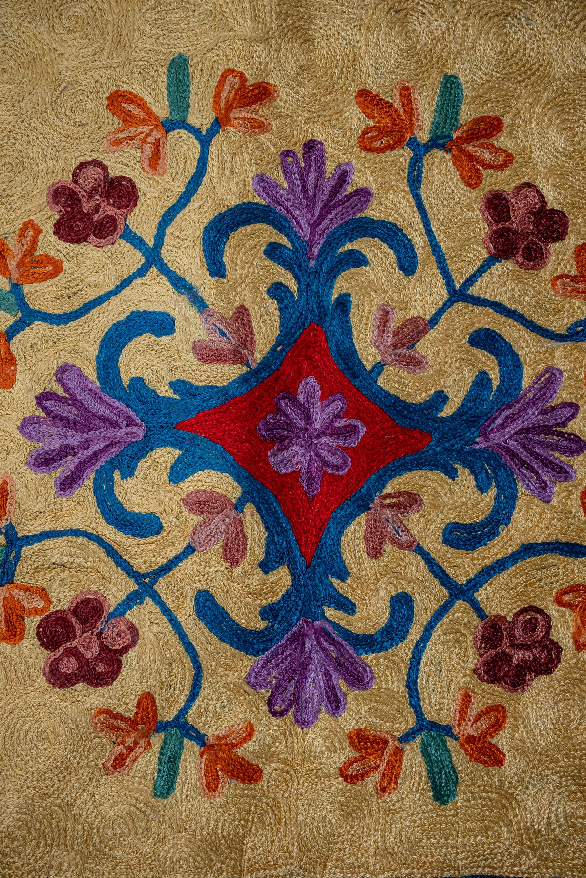 Golden Sanctuary Dual Dome: Hand Embroidered Jainimaz (Prayer Mat)