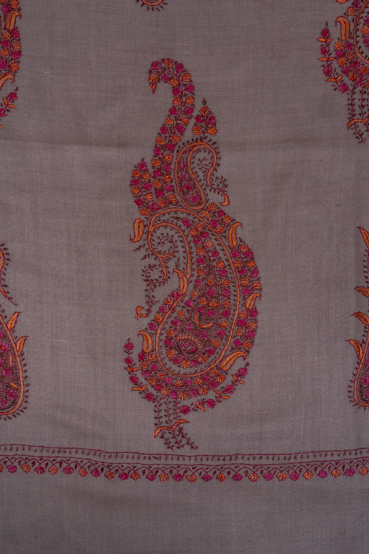 Royal Paisley Muse: Merino wool 2.5 Yards Sozni Hand Embroidered Shawl