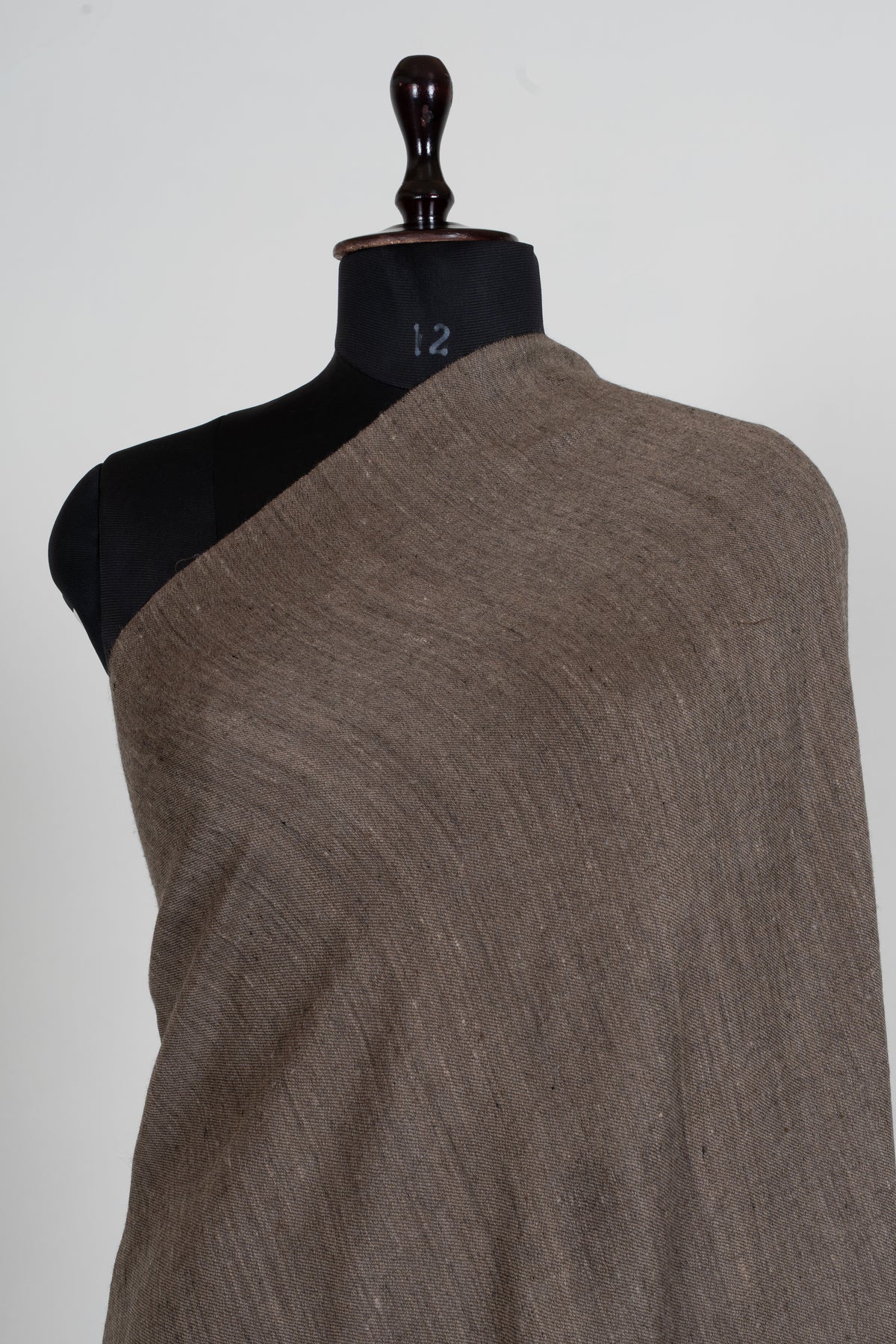 3 yards Reversible Pure Pashmina Shawl with Kani Woven Vibrant Floral Borders in Deep Charcoal and Warm Taupe