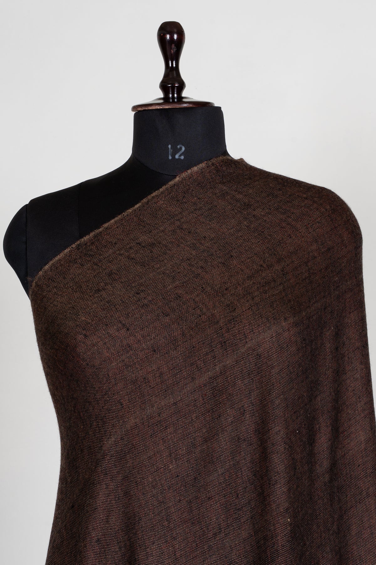 3 Yards Reversible Pure Pashmina Shawl with Kani Woven Floral Borders in Rustic Red and Cocoa Brown
