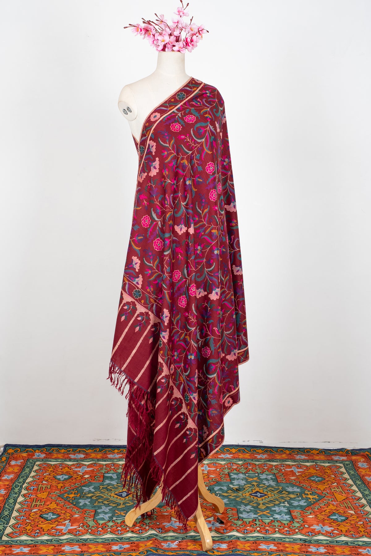 2.5 yards Kani Pure Pashmina Hand Woven Shawl