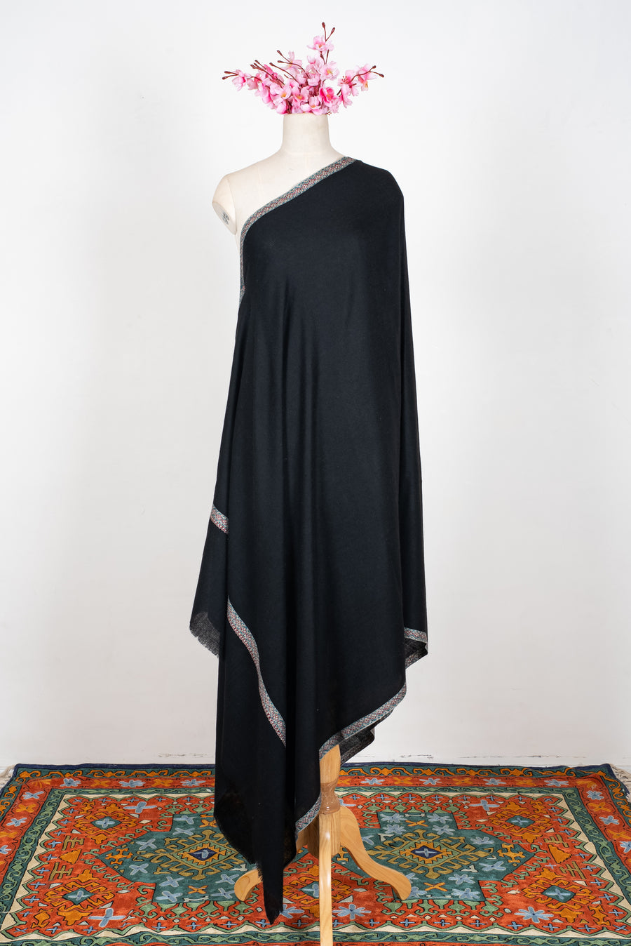 2.5 Yards Pure Pashmina Hand Embroidered Shawl