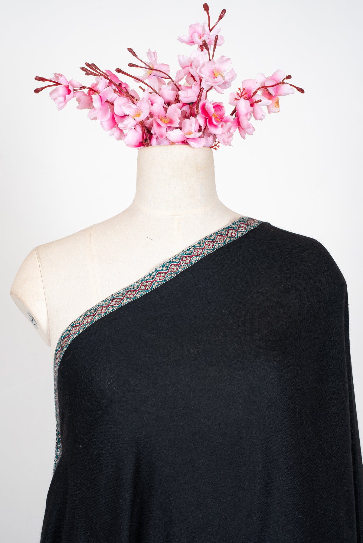 2.5 Yards Pure Pashmina Hand Embroidered Shawl