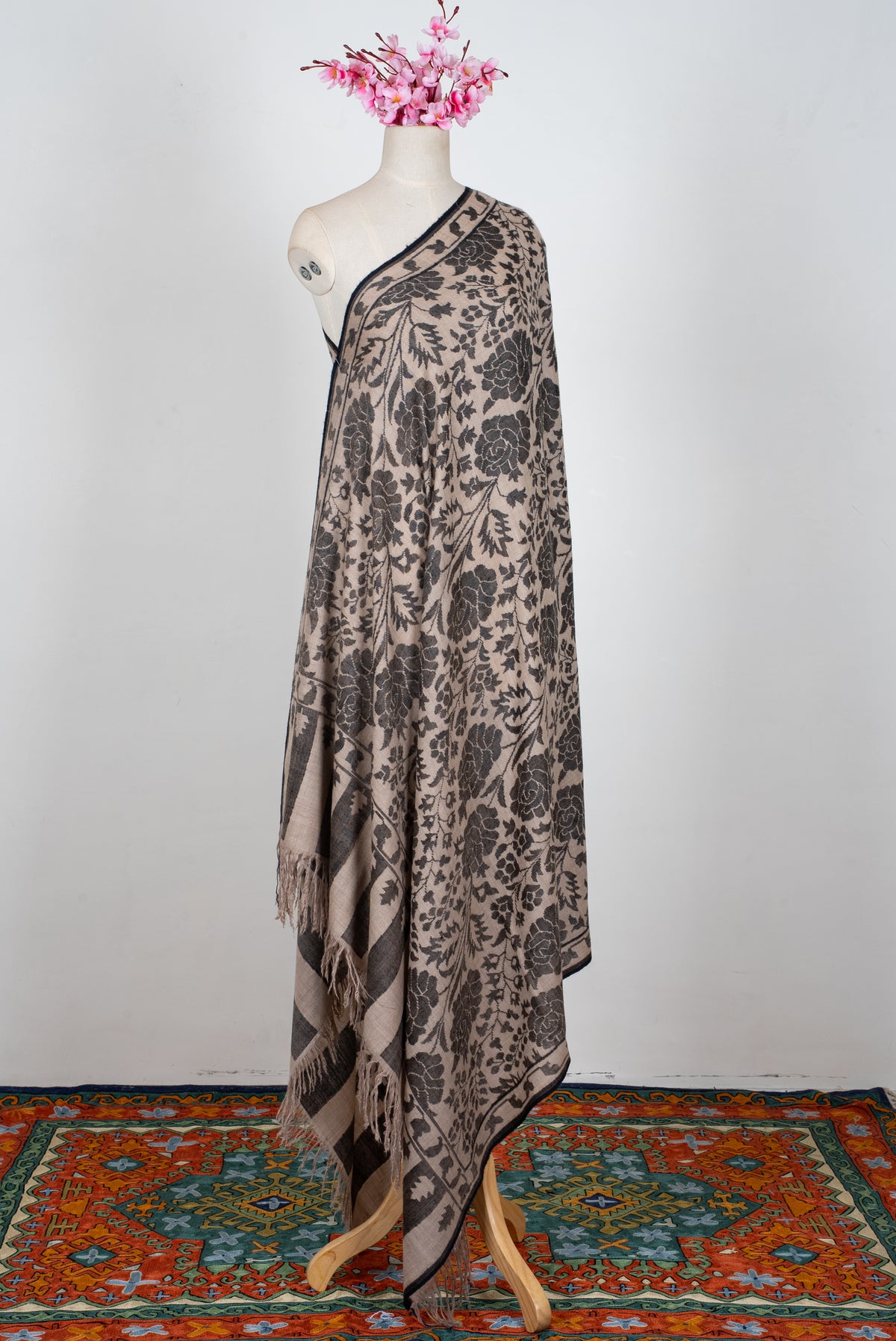 2.5 Yards Kani Pure Pashmina Hand Woven Shawl