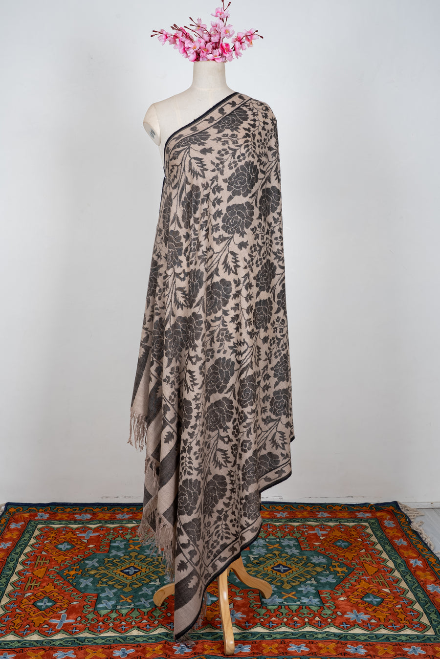 2.5 Yards Kani Pure Pashmina Hand Woven Shawl