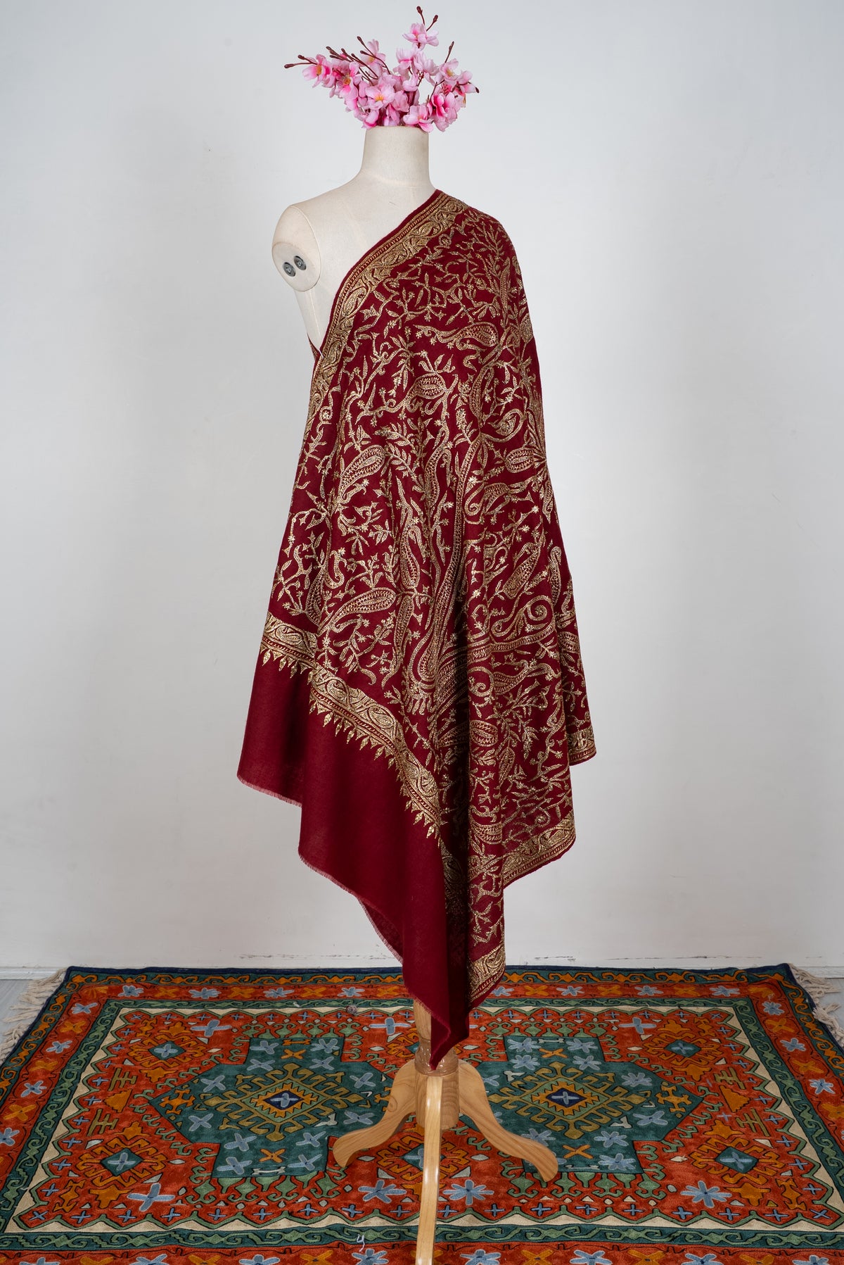 Tilla Hand Embroidered Pure Pashmina Shawl