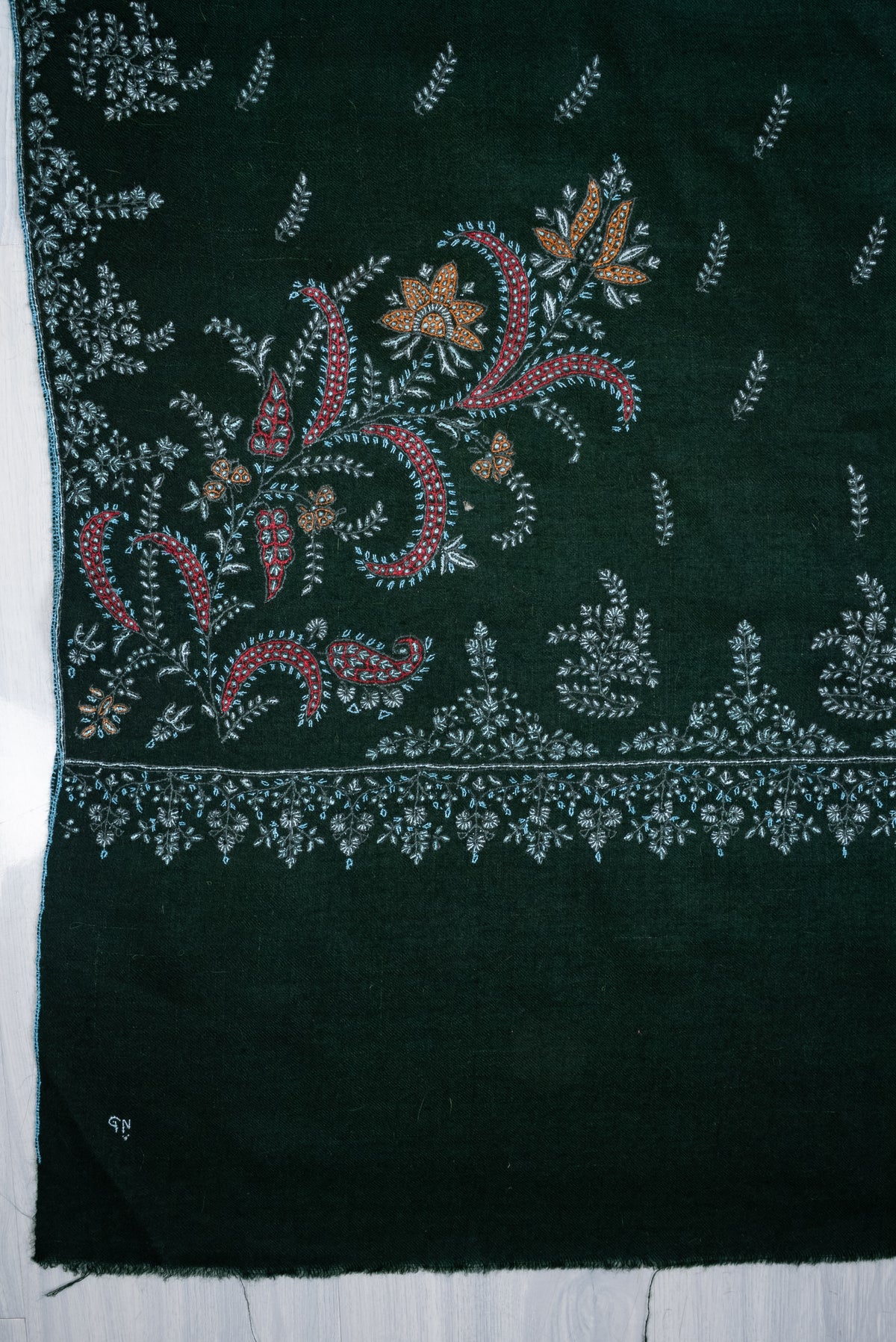 2.5 Yards: Pure Pashmina Hand Embroidered Shawl