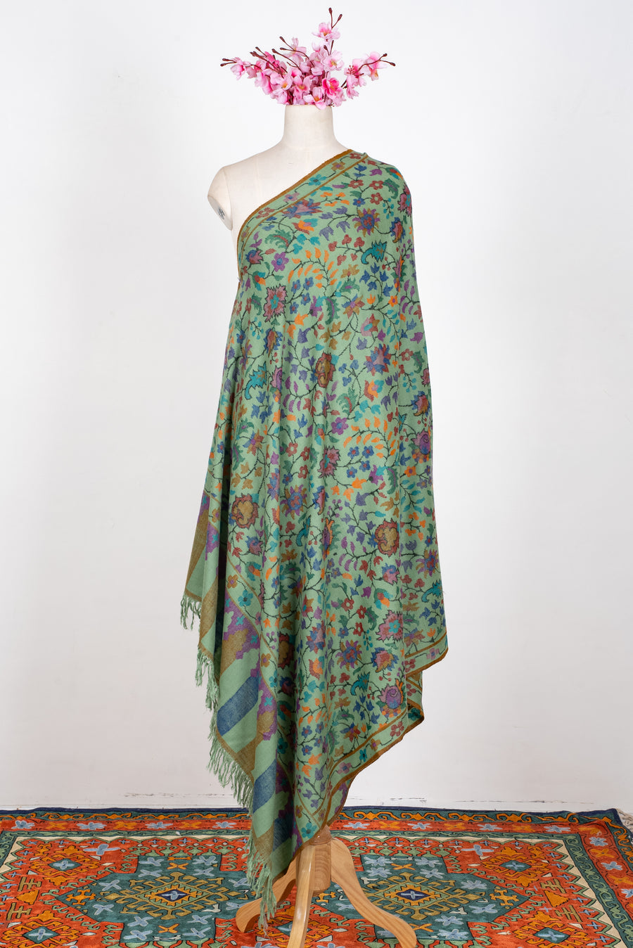 Hand Spun Pure Pashmina Kani Shawl