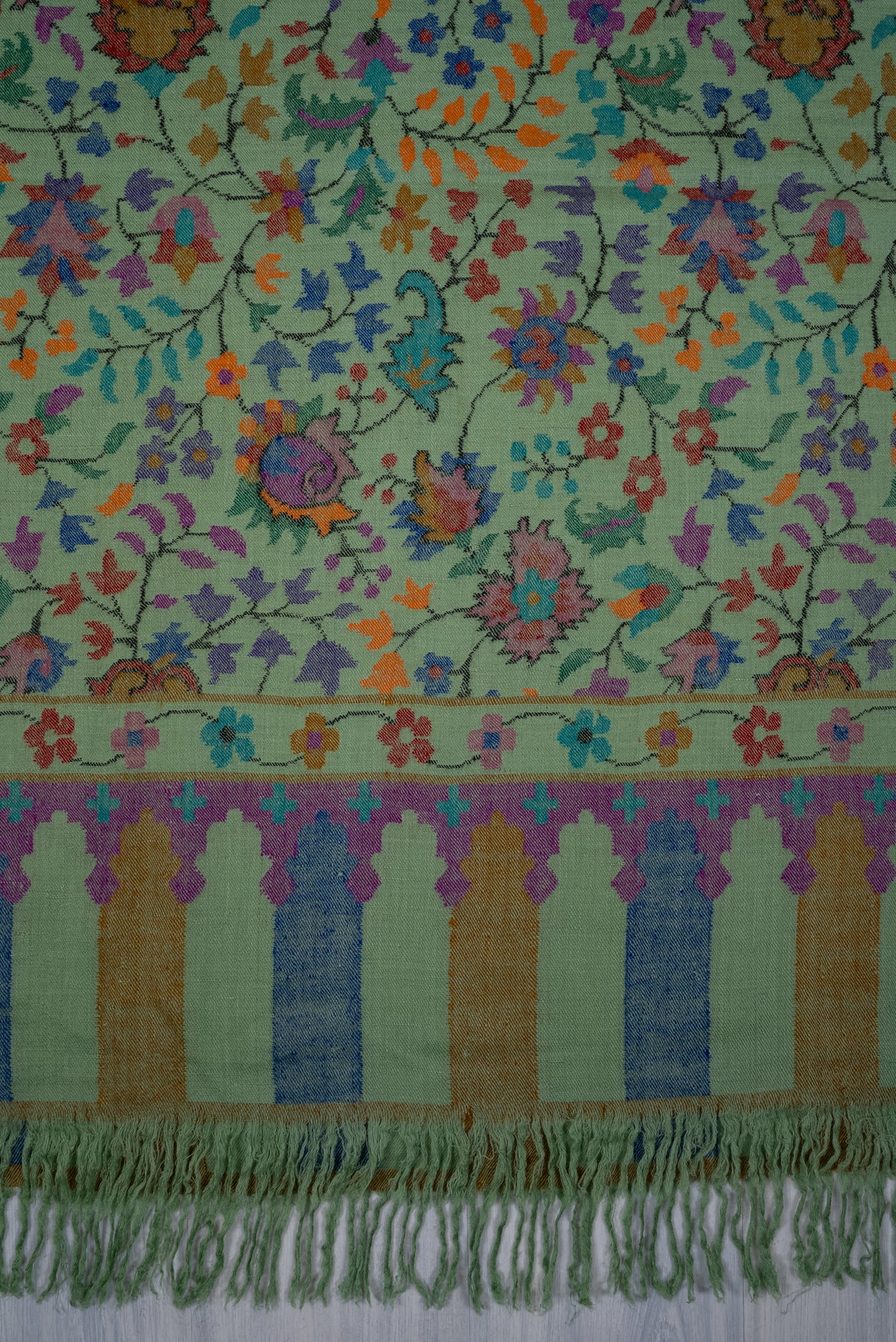 Hand Spun Pure Pashmina Kani Shawl