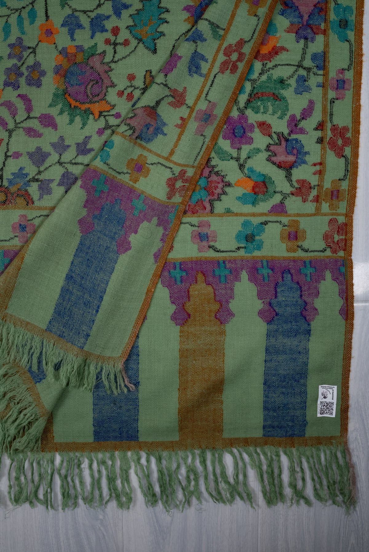 Hand Spun Pure Pashmina Kani Shawl