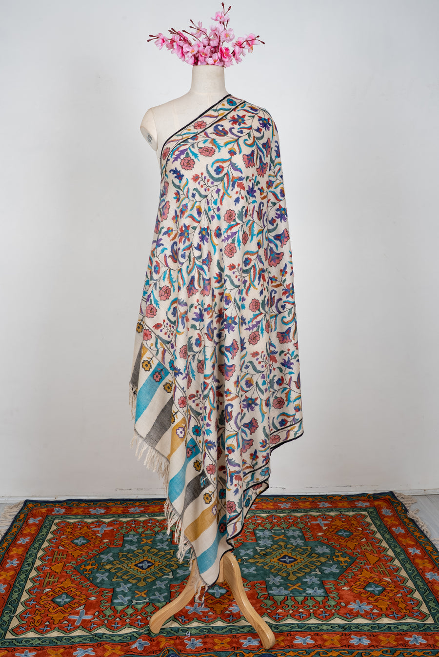Kani Pure Pashmina Hand Woven Shawl