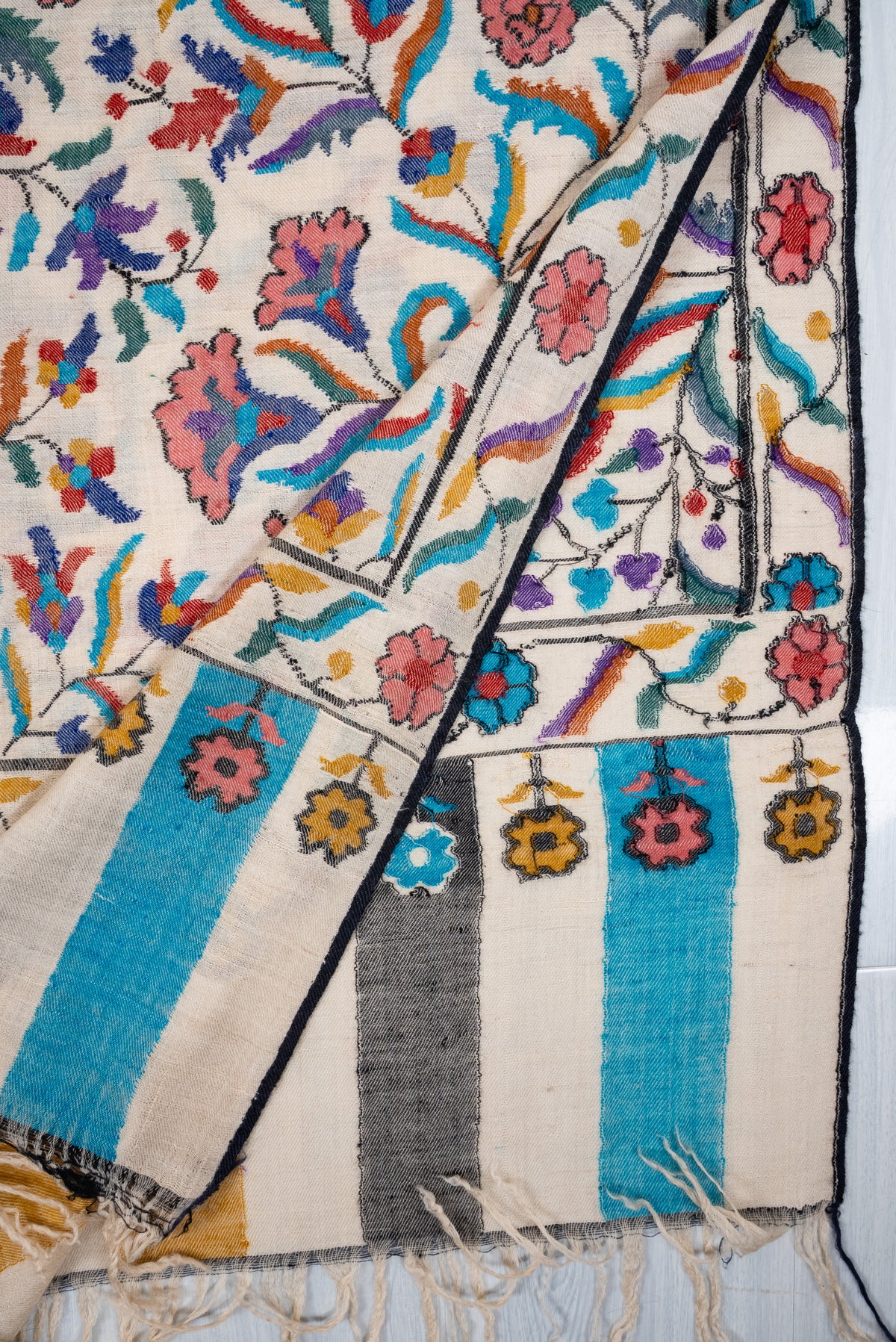 Kani Pure Pashmina Hand Woven Shawl