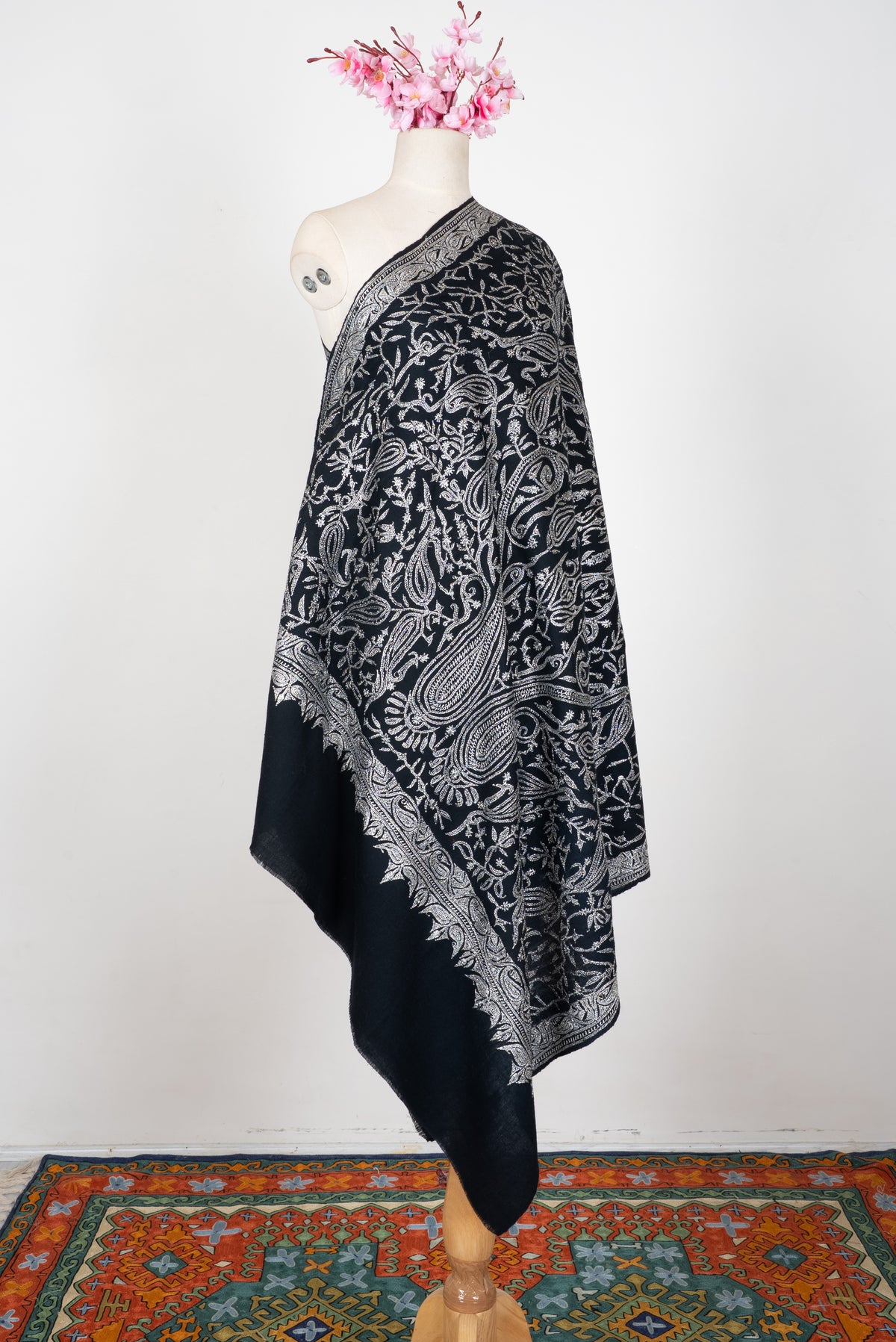 Hand Tilla Embroidered Pure Pashmina Shawl