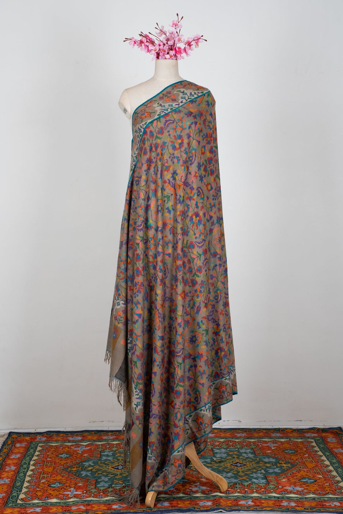 3 Yards Ultra Fine Kani Belgium Pure Pashmina Hand Woven Shawl