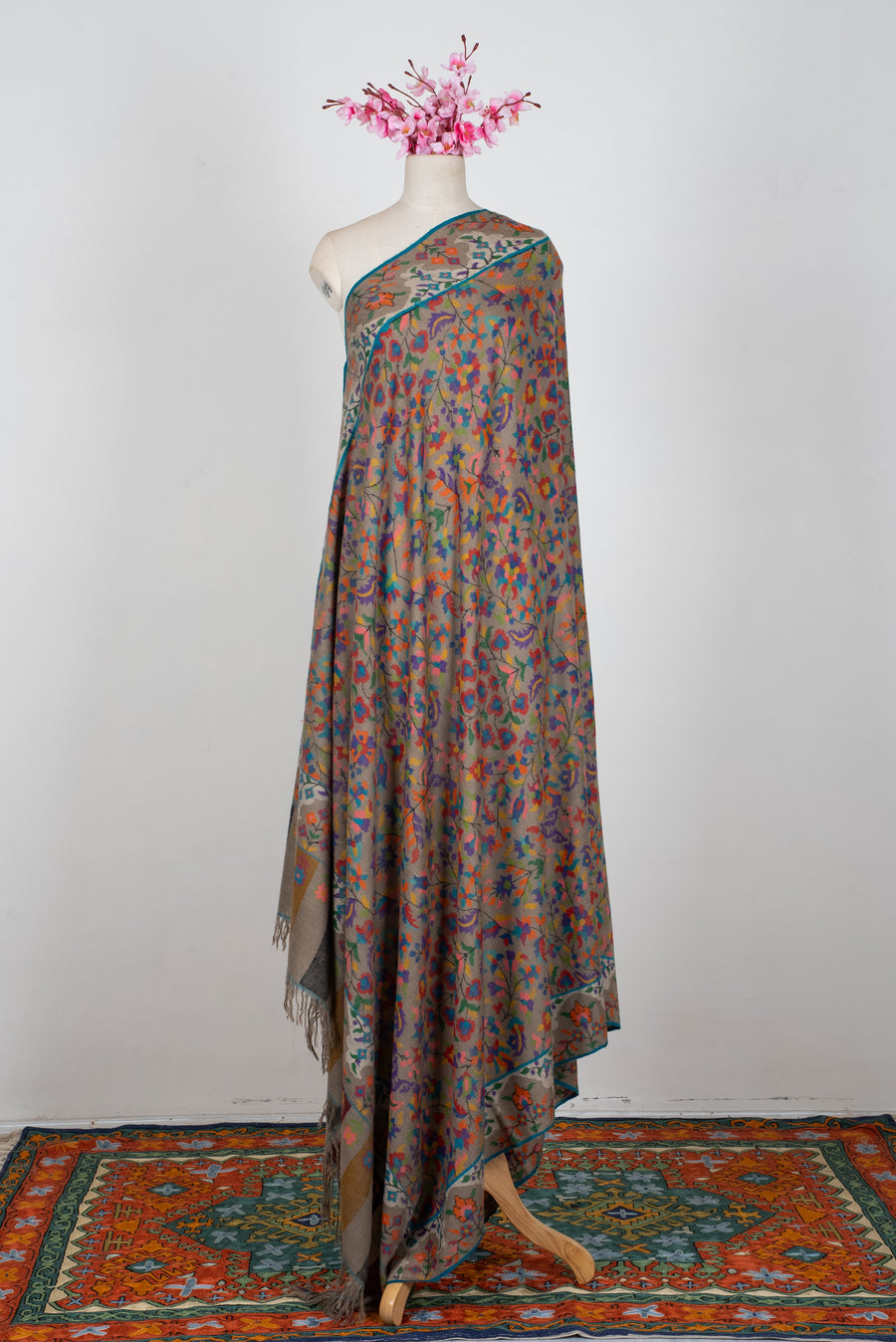 3 Yards Ultra Fine Kani Belgium Pure Pashmina Hand Woven Shawl
