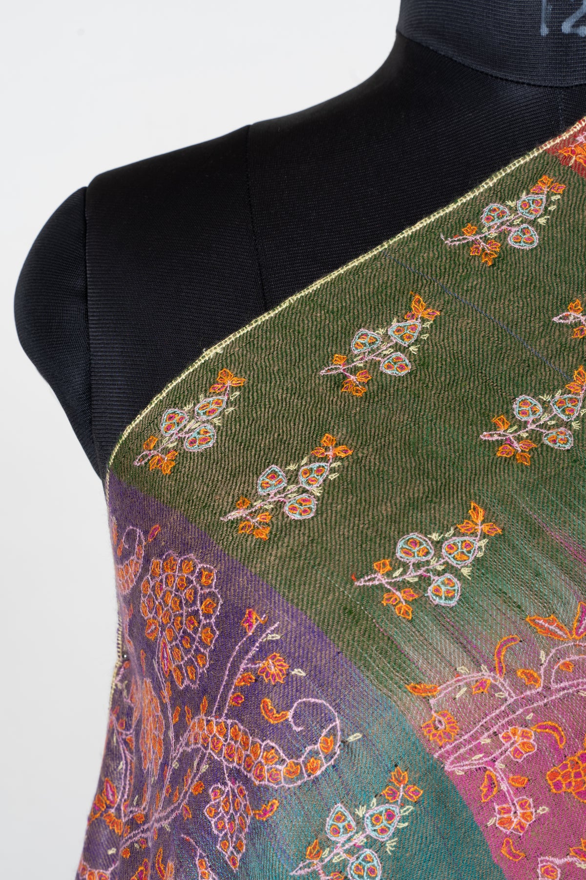 Autumn Reverie Pure Pashmina Shawl with Sozni Hand Embroidered Floral Medallions