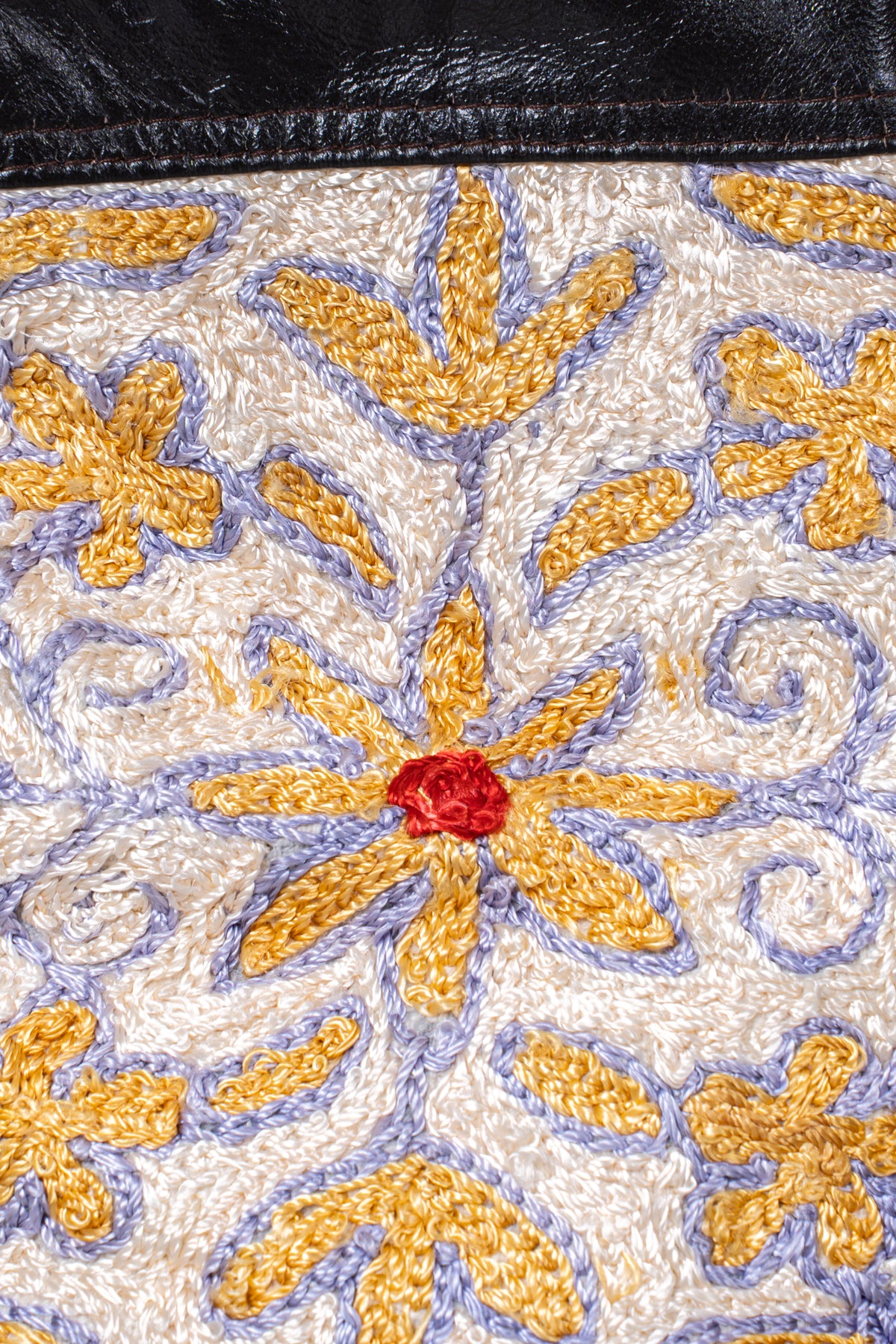 Golden Blossom Aari Hand Embroidered Kashmiri Purse