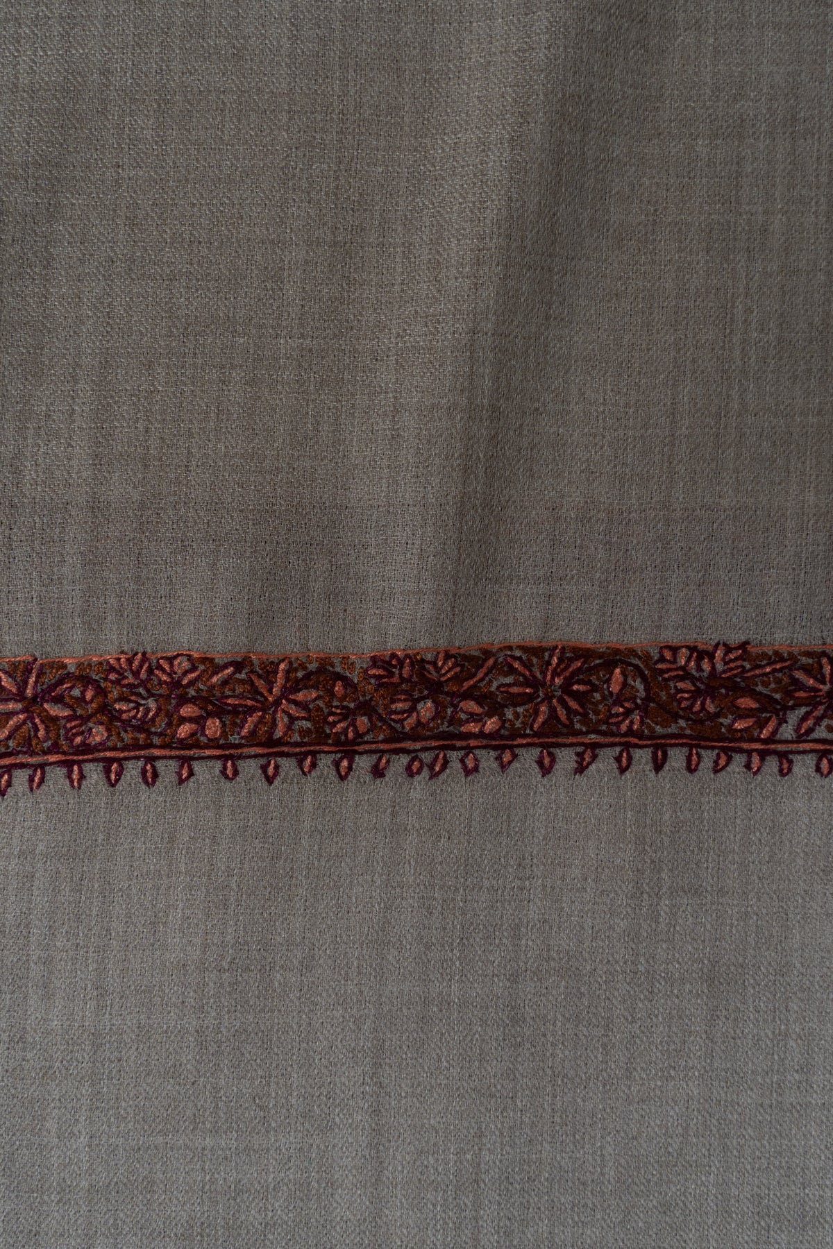 Sandstone Glow Merino wool 2.5 Yards Sozni Hand Embroidered Shawl
