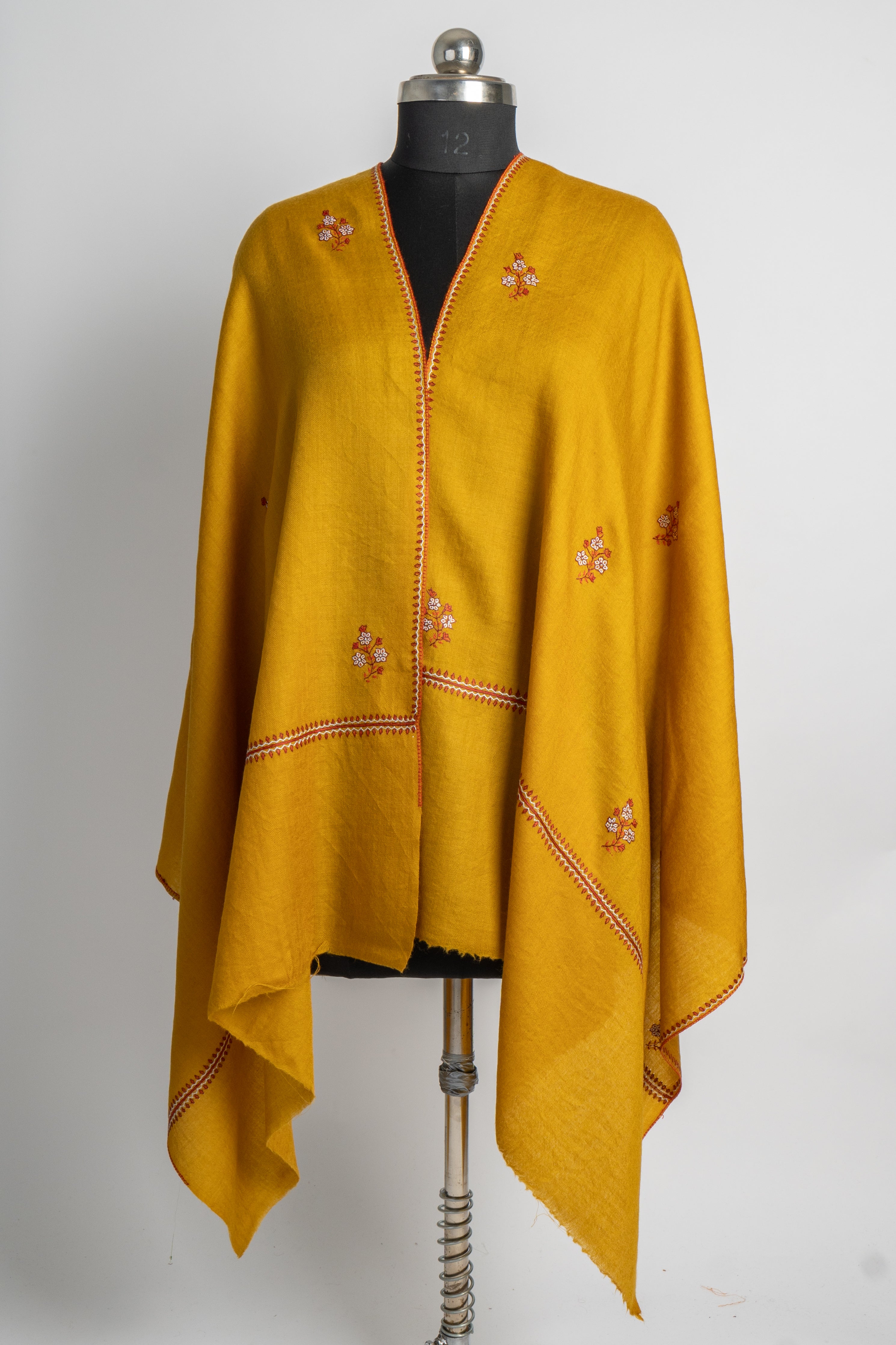 Green - Sozni Hand Embroidered Kashmiri Merino Wool Pheran 56