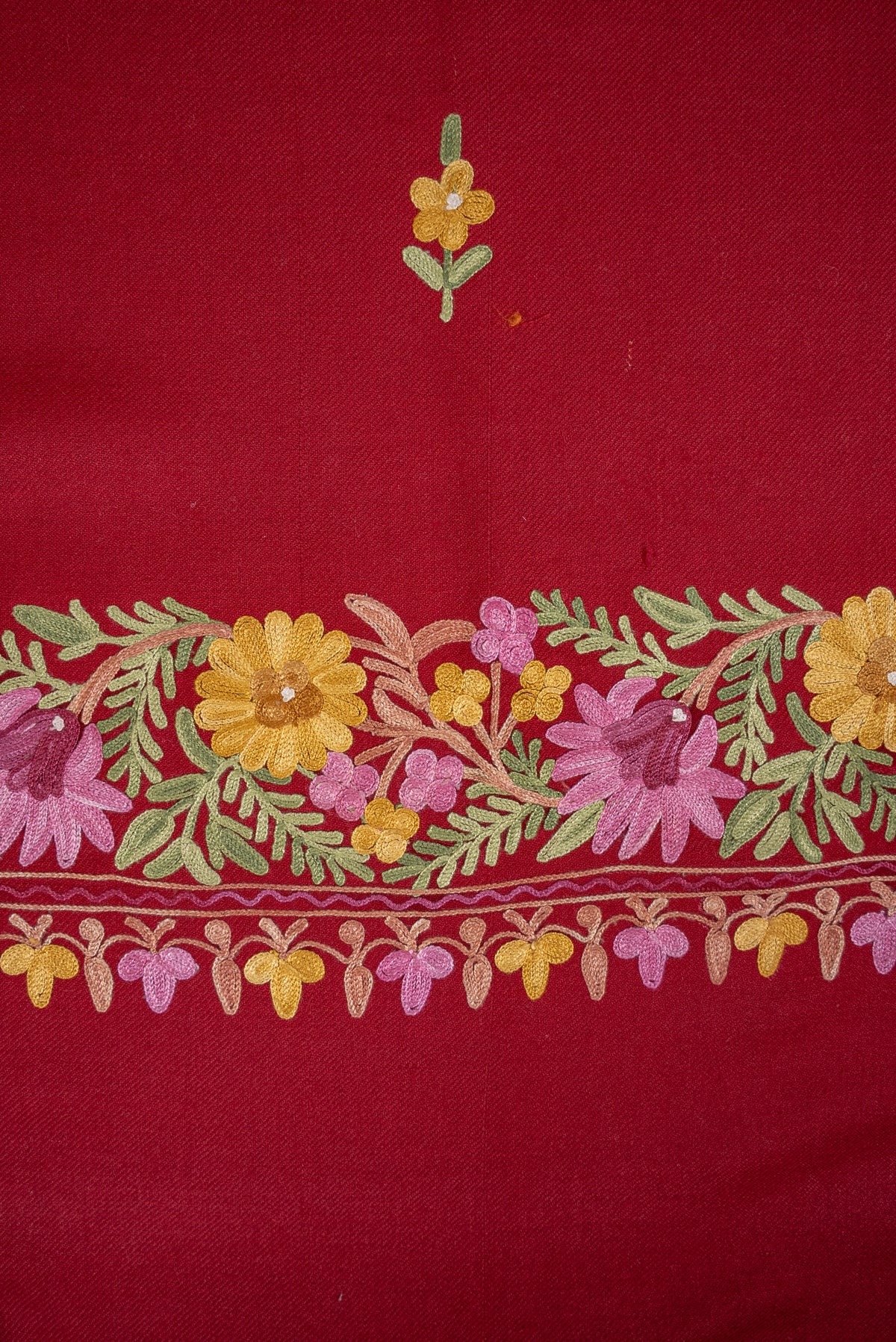 Ruby Garden Aari Machine Embroidered Shawl