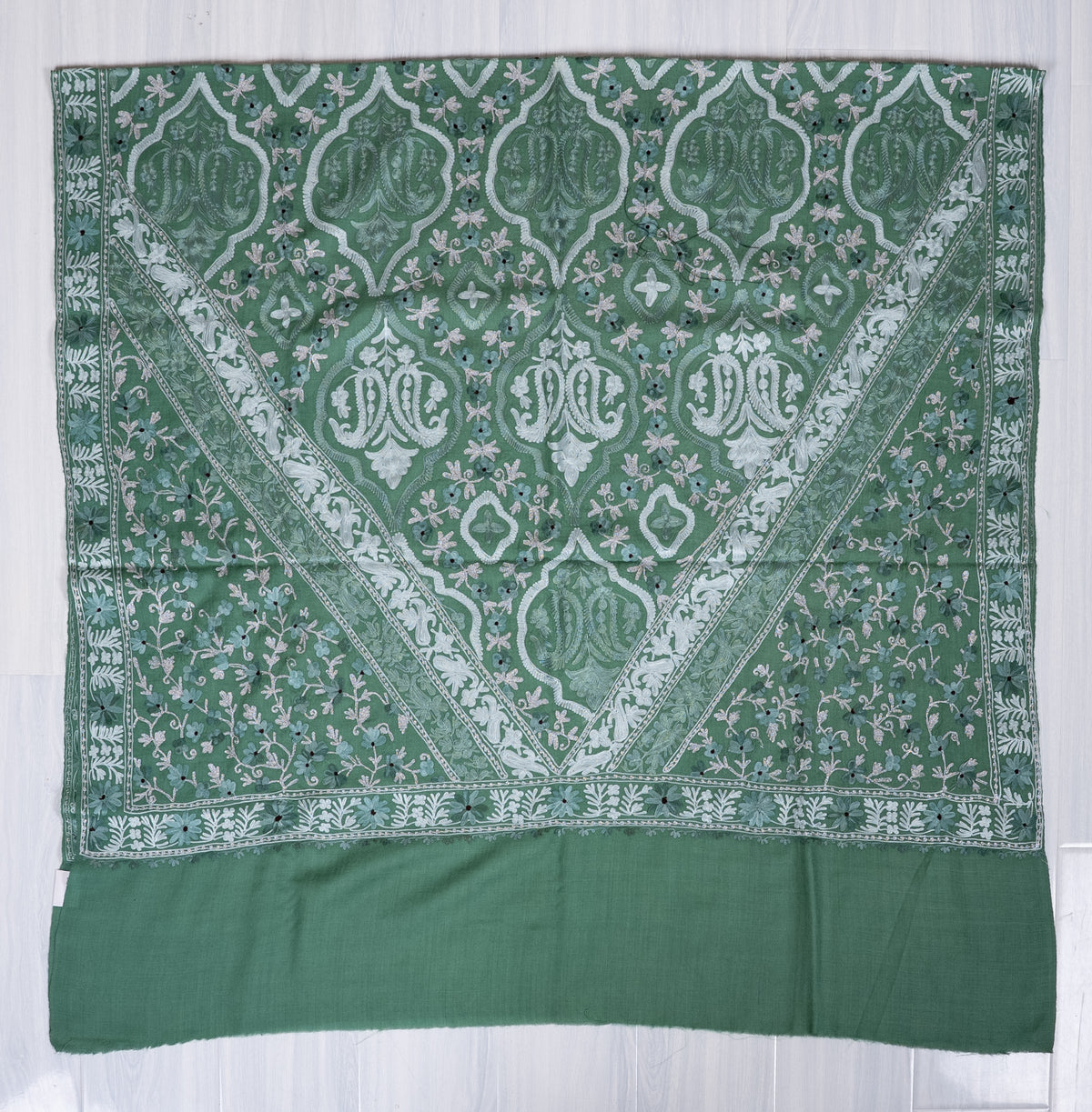 Mint Royale Aari Machine Embroidered Shawl