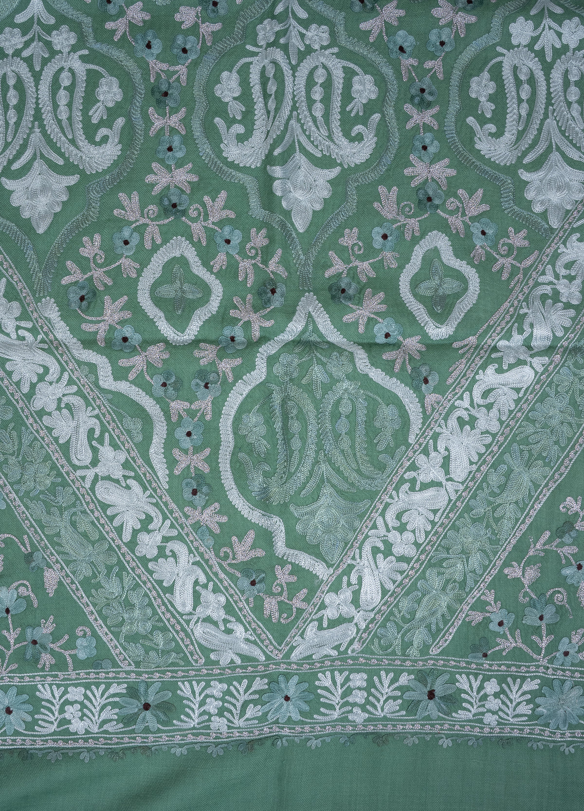 Mint Royale Aari Machine Embroidered Shawl