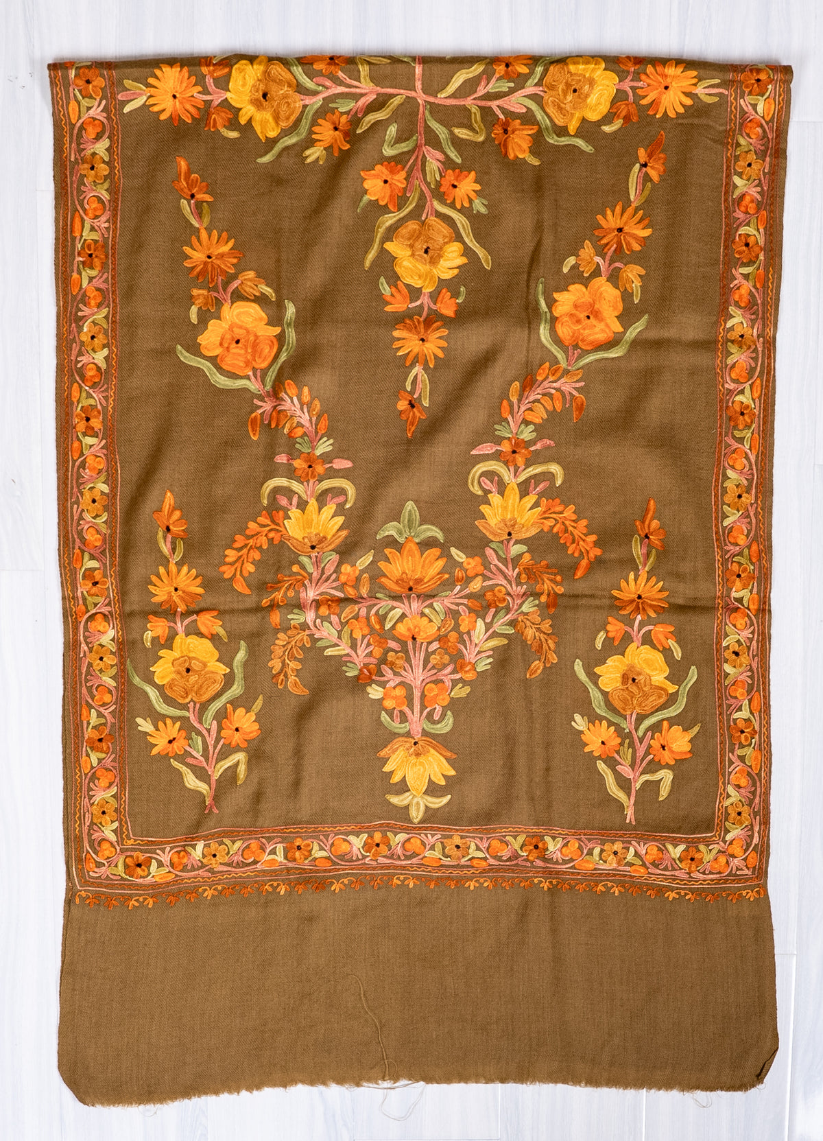 Autumn Grove Aari Machine Embroidered Shawl