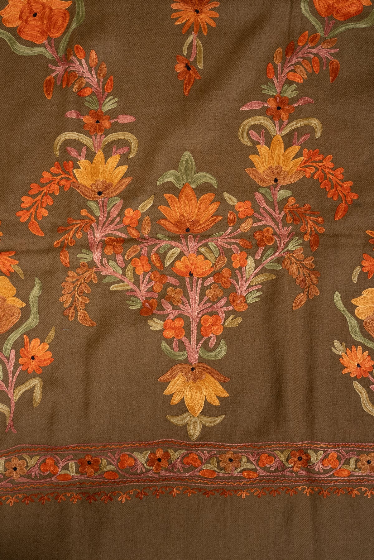 Autumn Grove Aari Machine Embroidered Shawl
