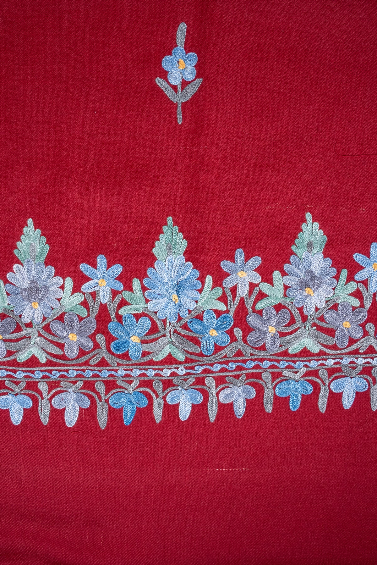 Ruby Frost Aari Machine Embroidered Shawl