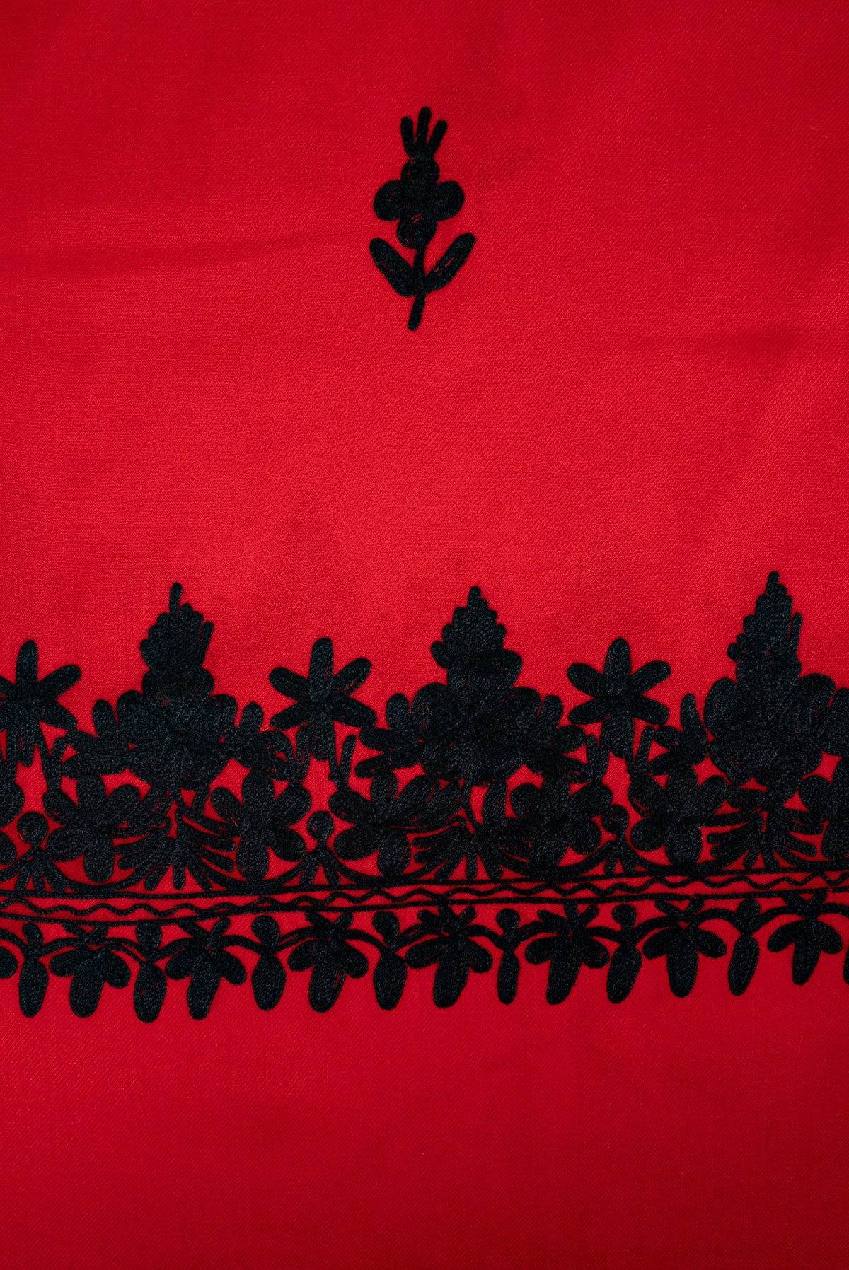 Scarlet Noir Aari Machine Embroidered Shawl