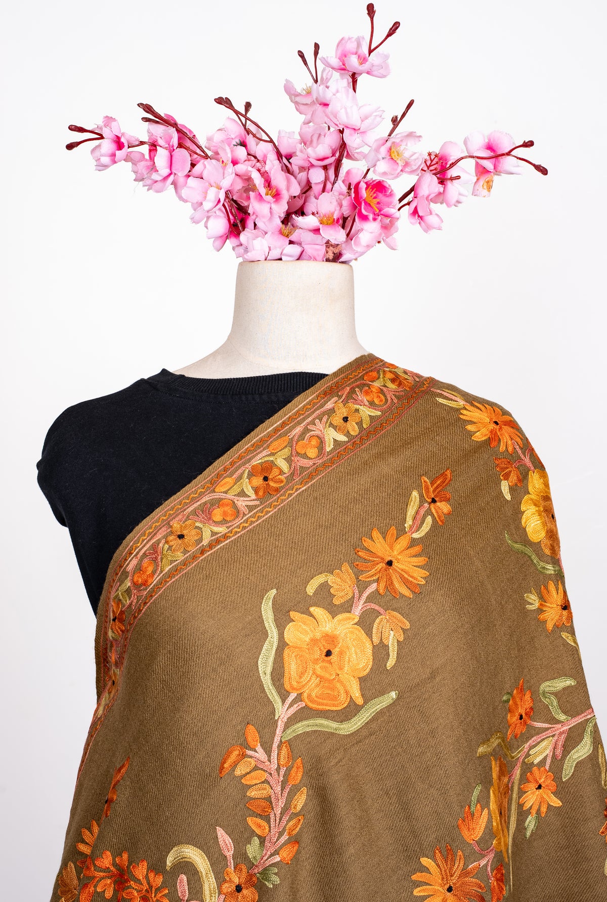Autumn Grove Aari Machine Embroidered Shawl