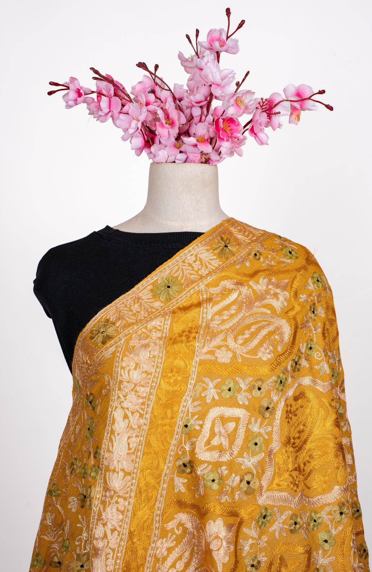 Sunlit Heritage Aari Machine Embroidered Shawl