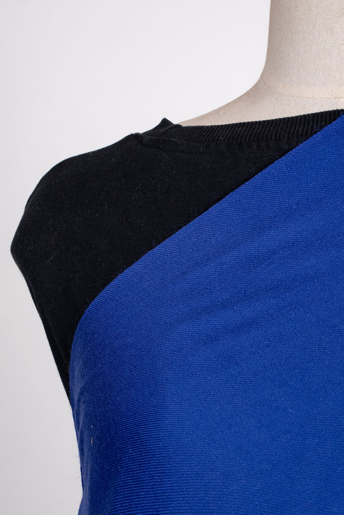 Machine Embroidered Shawl in Royal Blue with Floral Embroidery