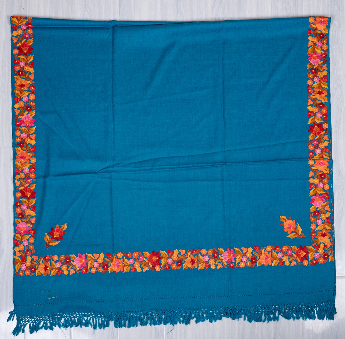 Autumn Bloom Aari Machine Embroidered Shawl