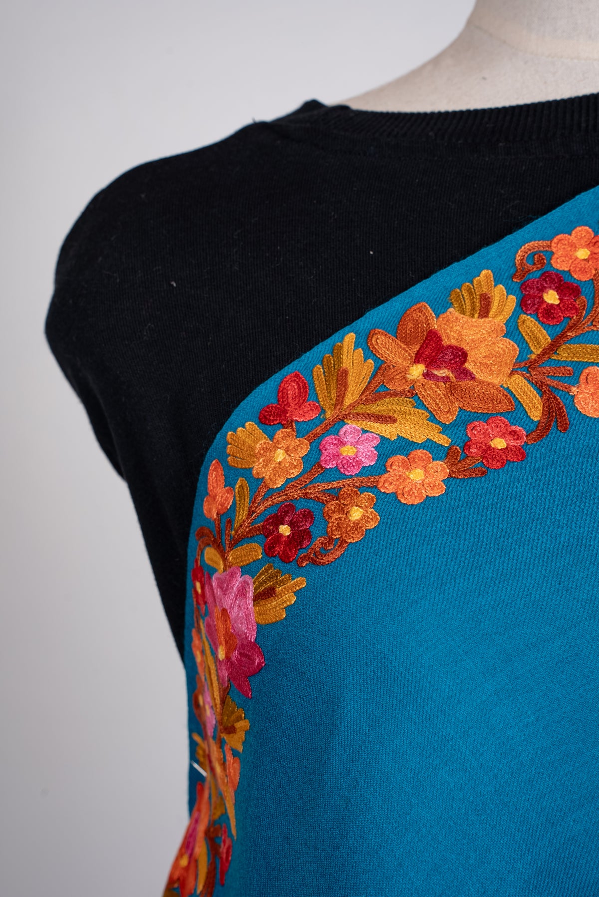 Autumn Bloom Aari Machine Embroidered Shawl