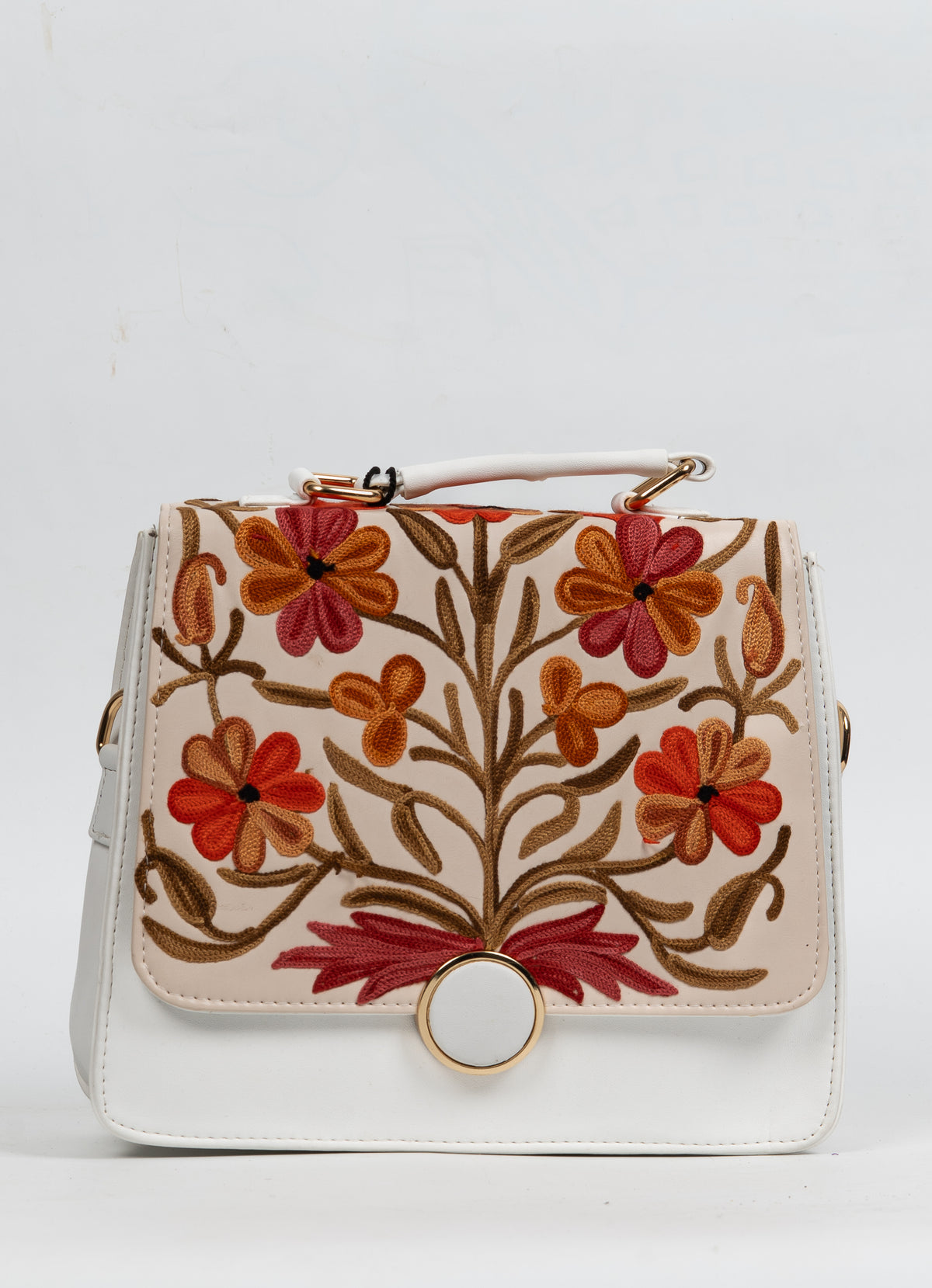 Gul-e-Safaid – Aari Embroidery Shoulder Bag