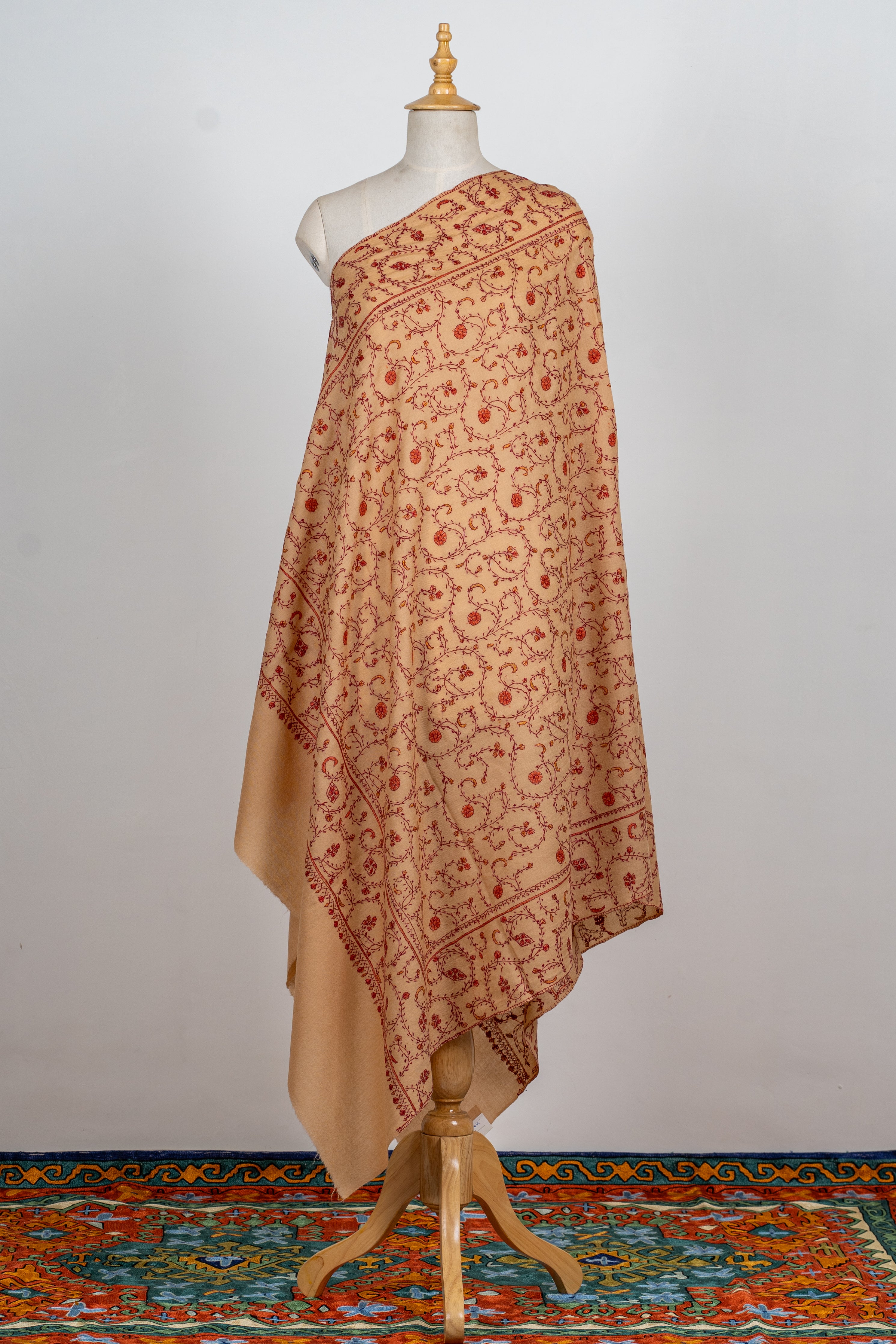 Handwoven Sozni Hand Embroidered Kashmiri Merino Wool Pheran 39 main image 1