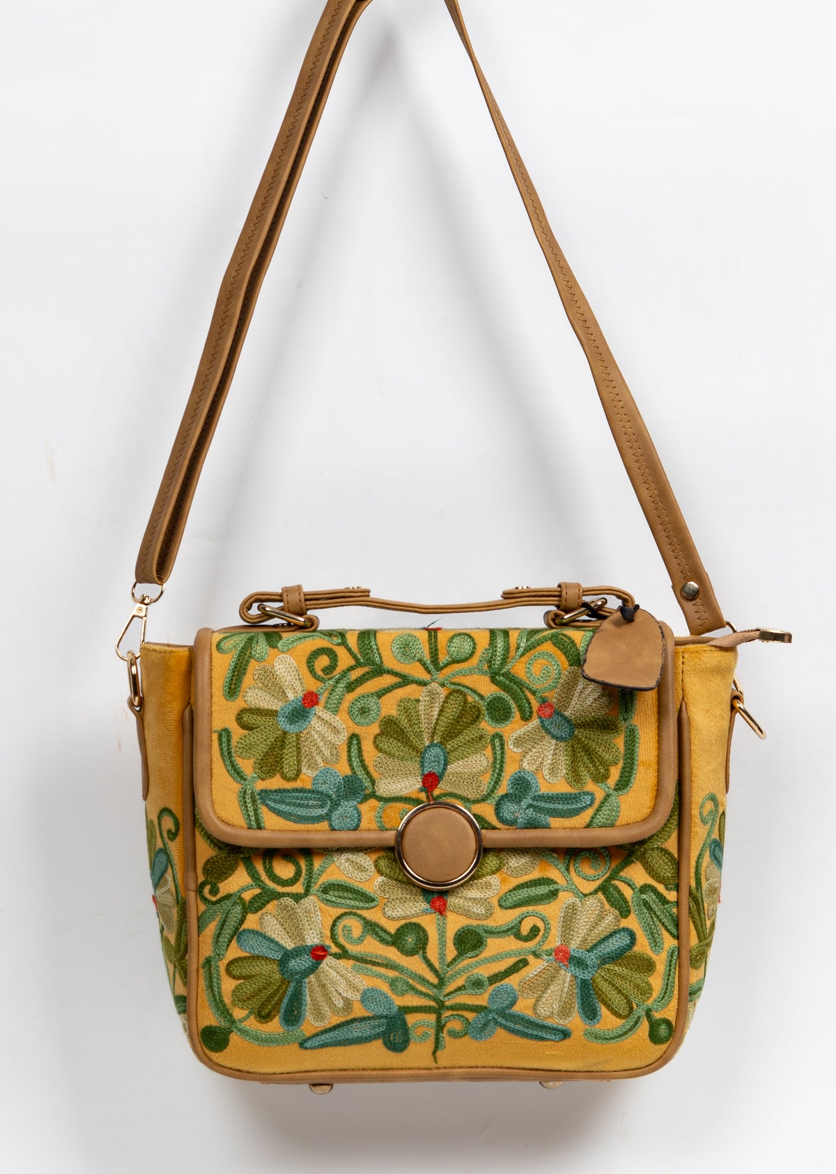 Zarnigar Mustard – Aari Embroidery Shoulder Bag
