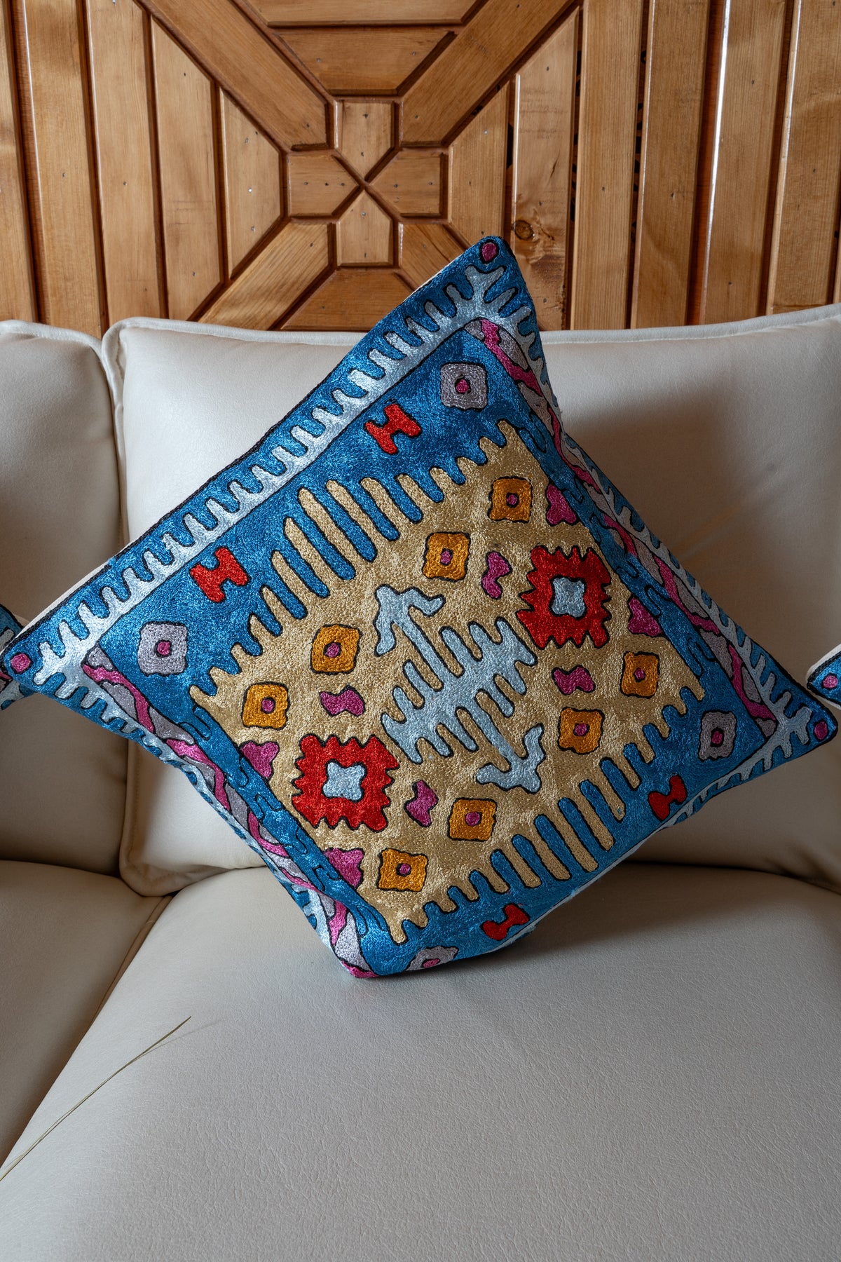 Set of 5 – 16” Hand-Embroidered Cushion Covers