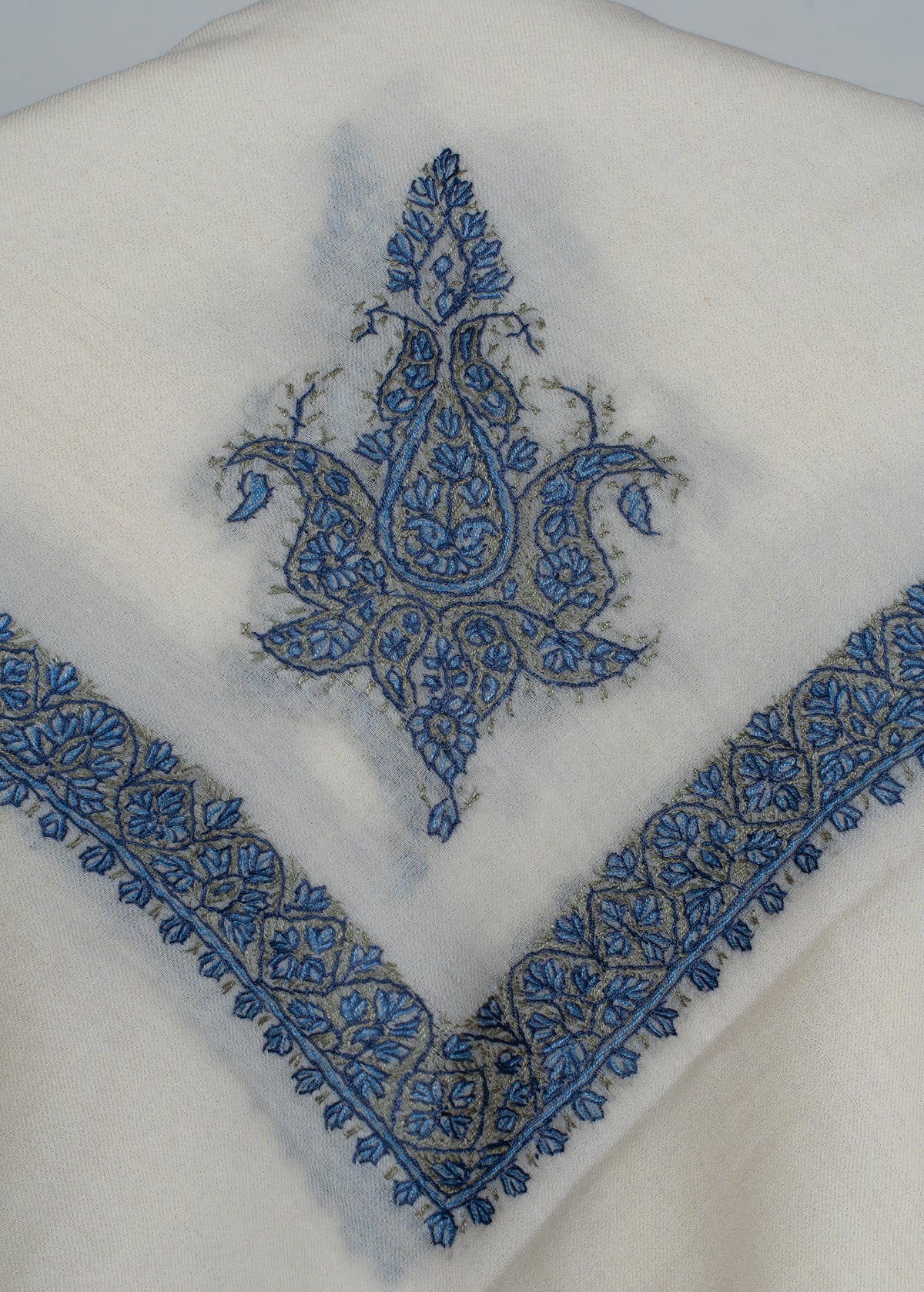Frost Blue Rumal — Sozni Hand Embroidered