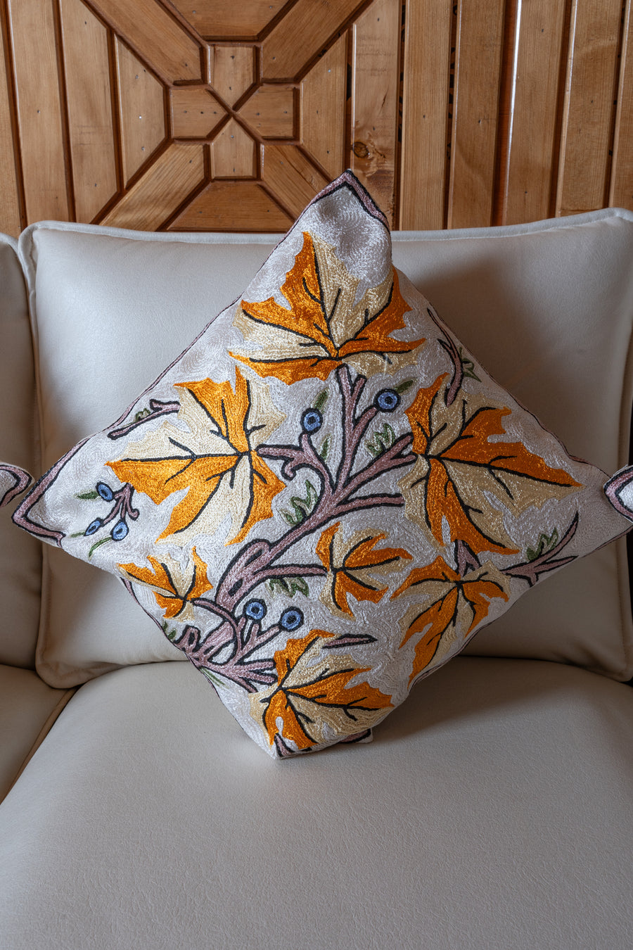 Set of 5 – 16” Hand-Embroidered Cushion Covers