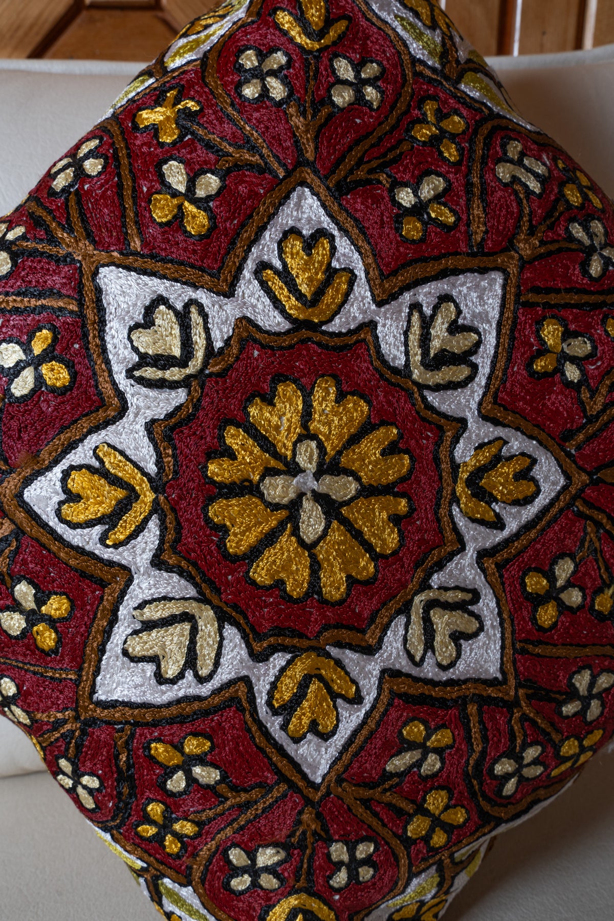 Set of 5 – 16” Hand-Embroidered Cushion Covers