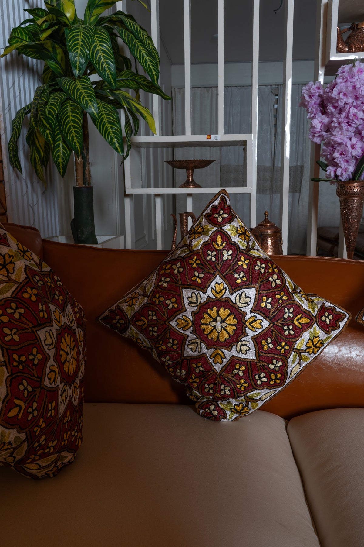 Set of 5 – 16” Hand-Embroidered Cushion Covers