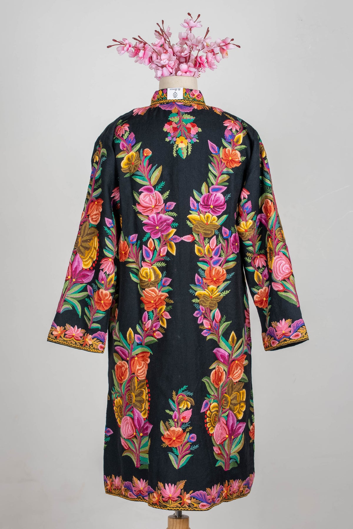 Blooming Mosaic Aari Hand Embroidered Long Jacket