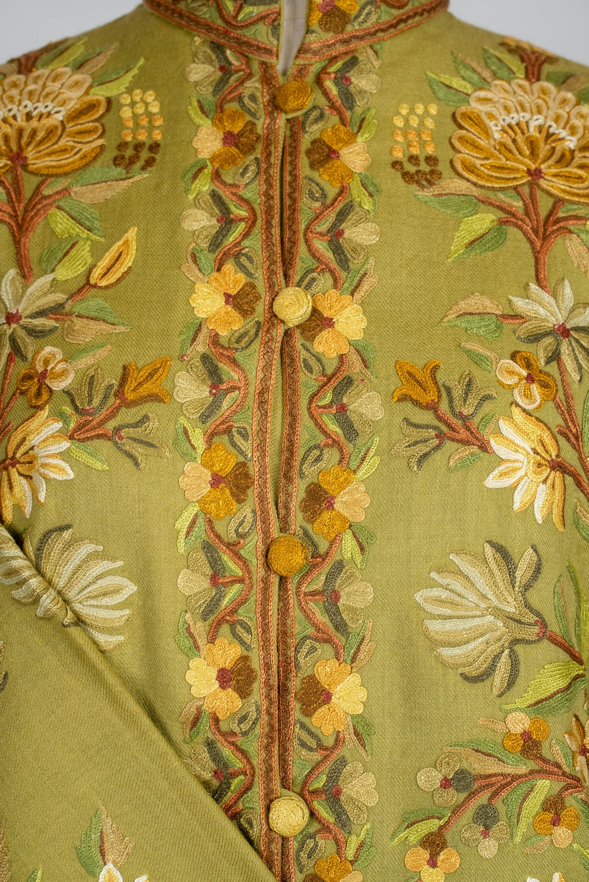 Sage Bloom Aari Hand Embroidered Short Jacket