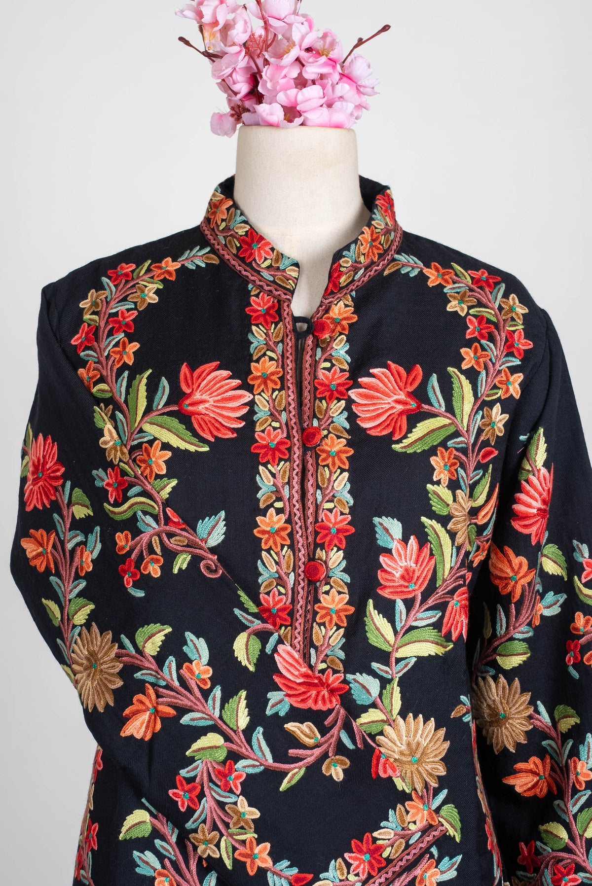 Scarlet Vine Aari Hand Embroidered Short Jacket