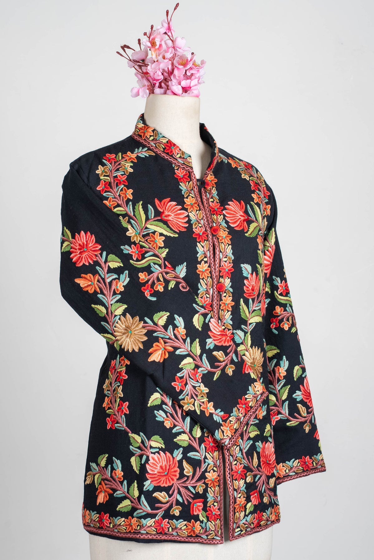 Scarlet Vine Aari Hand Embroidered Short Jacket