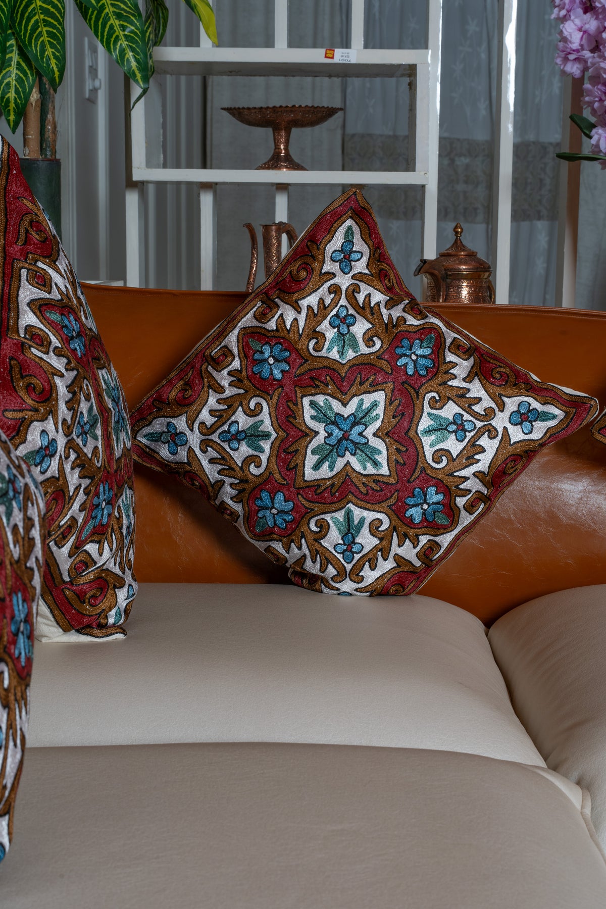 Set of 5 – 16” Hand-Embroidered Cushion Covers
